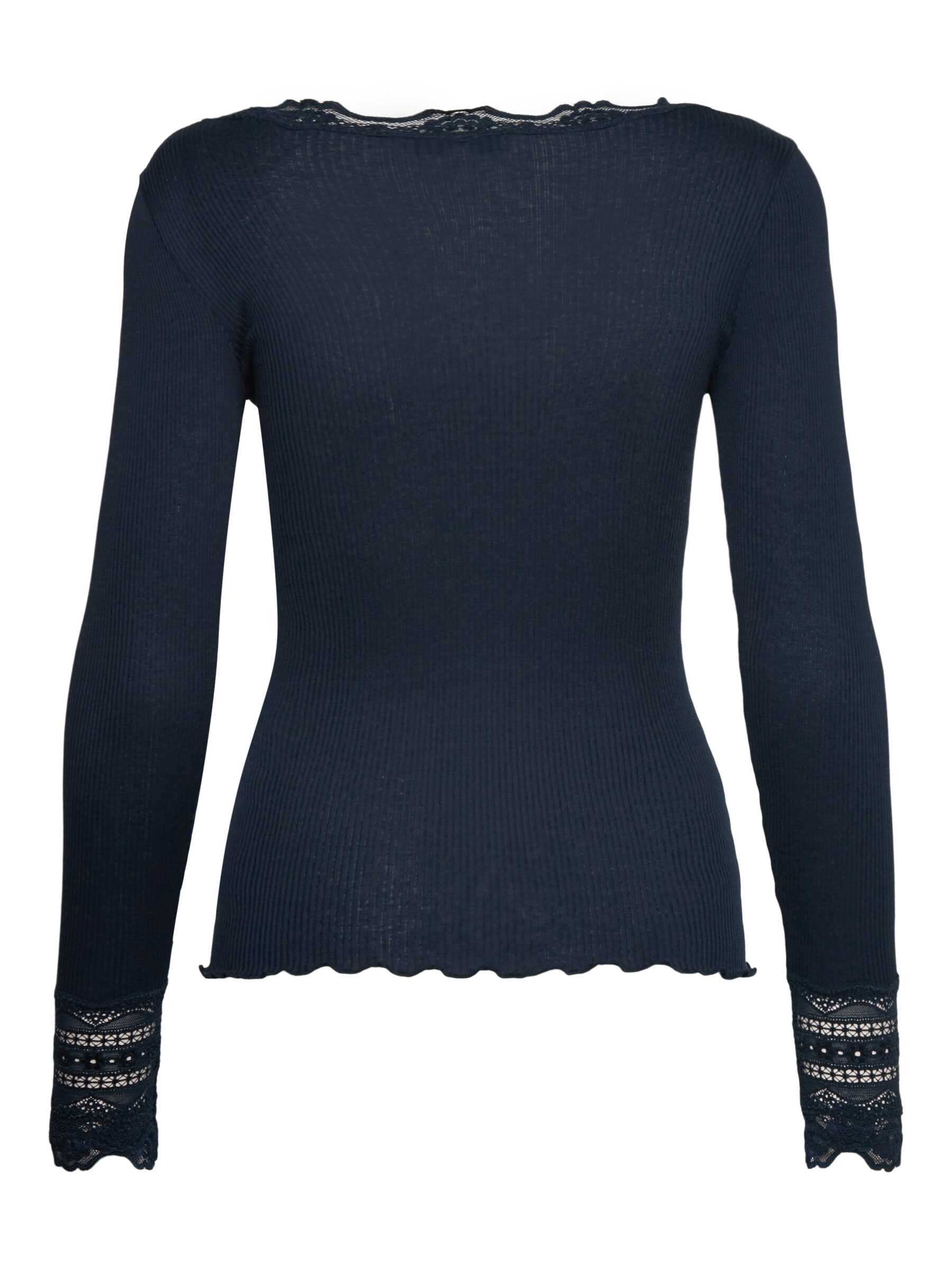 rosemunde Langarmshirt Benita Silk Blouse mit Seide Langarm, mit Spitze, feminin, bequem, Seiden- Baumwollmischung