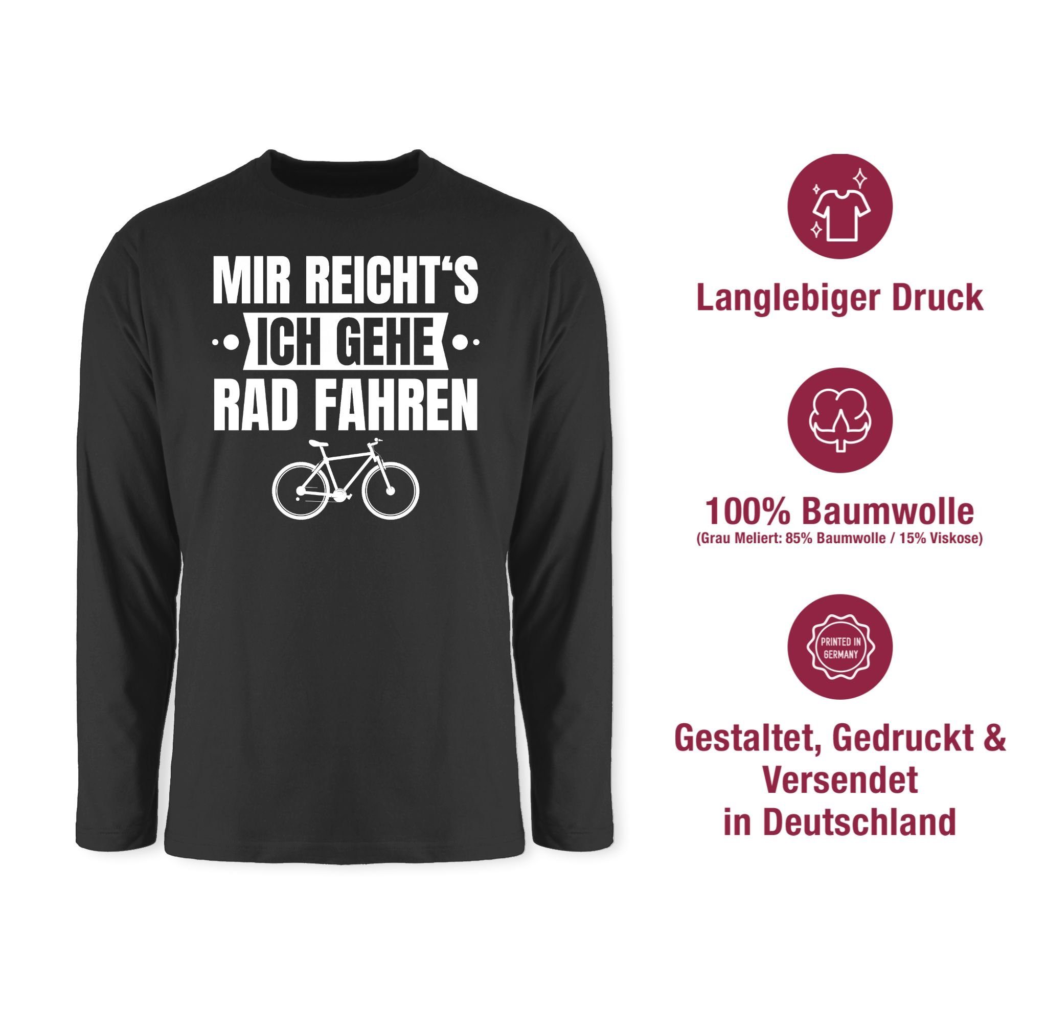 gehe Bekleidung weiß 1 Shirtracer Banner ich Mir Rad Radsport reicht's fahren - Rundhalsshirt Fahrrad Schwarz