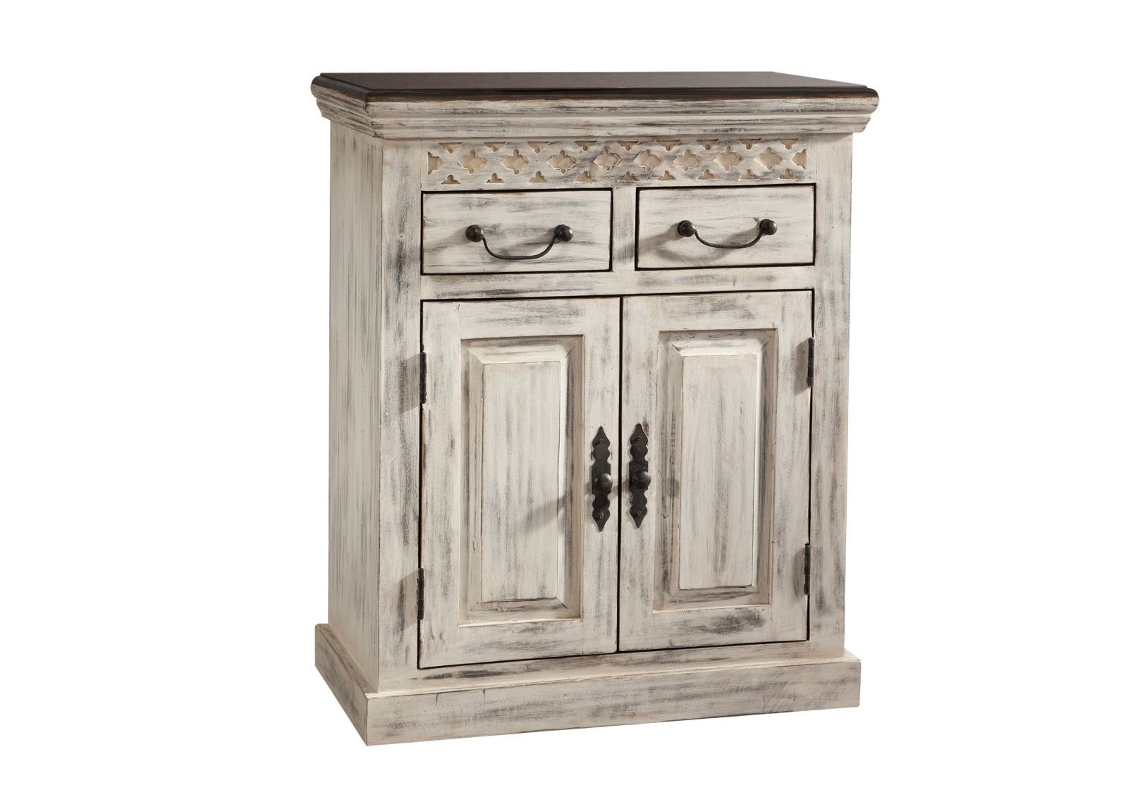 Massivmoebel24 Sideboard CASTLE-ANTIK (Massivholz), Sideboard Mango / Akazie 70x40x85 weiß gewachst CASTLE-ANTIK #209