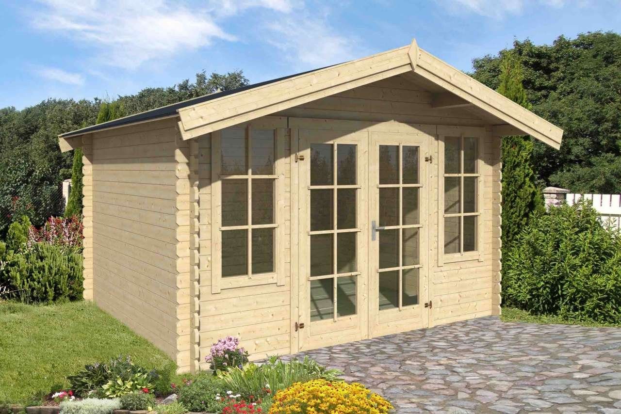 LASITA MAJA Gartenhaus 4x3m Holz Robin 280 in 28mm Wandstärke, BxT: 340x280 cm, mit Premium Dachbahn selbstklebend