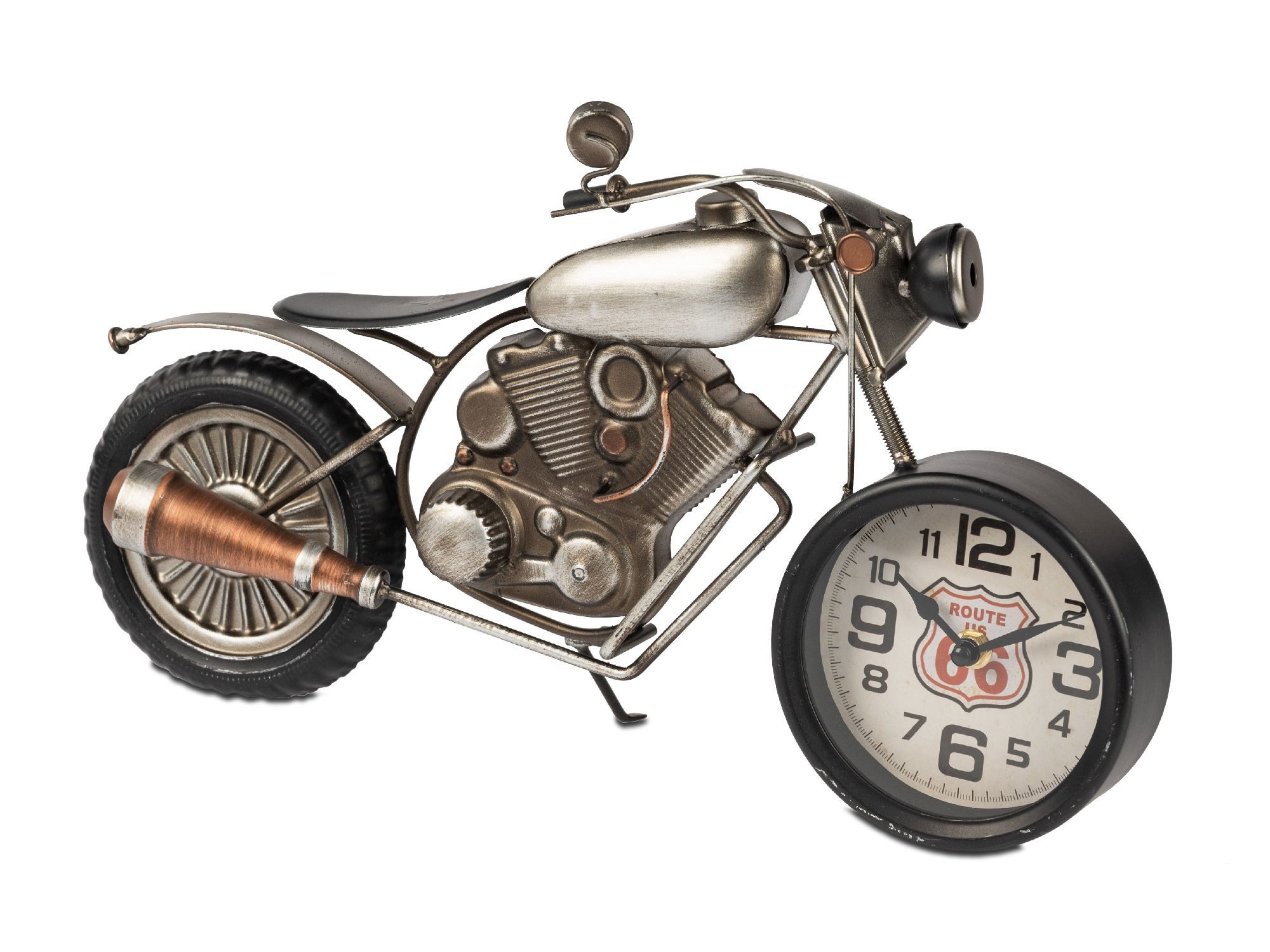 formano Tischuhr Farbe: Silber, Motiv: Motorrad