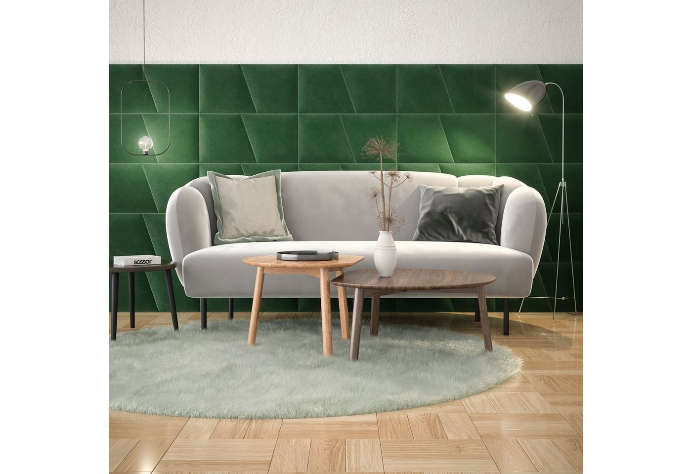 Thumbnail - sossai® 3D Wandpaneel Wandpolster Wandverkleidung gepolstert Toppa, BxL: 15x60 cm, (2-tlg)