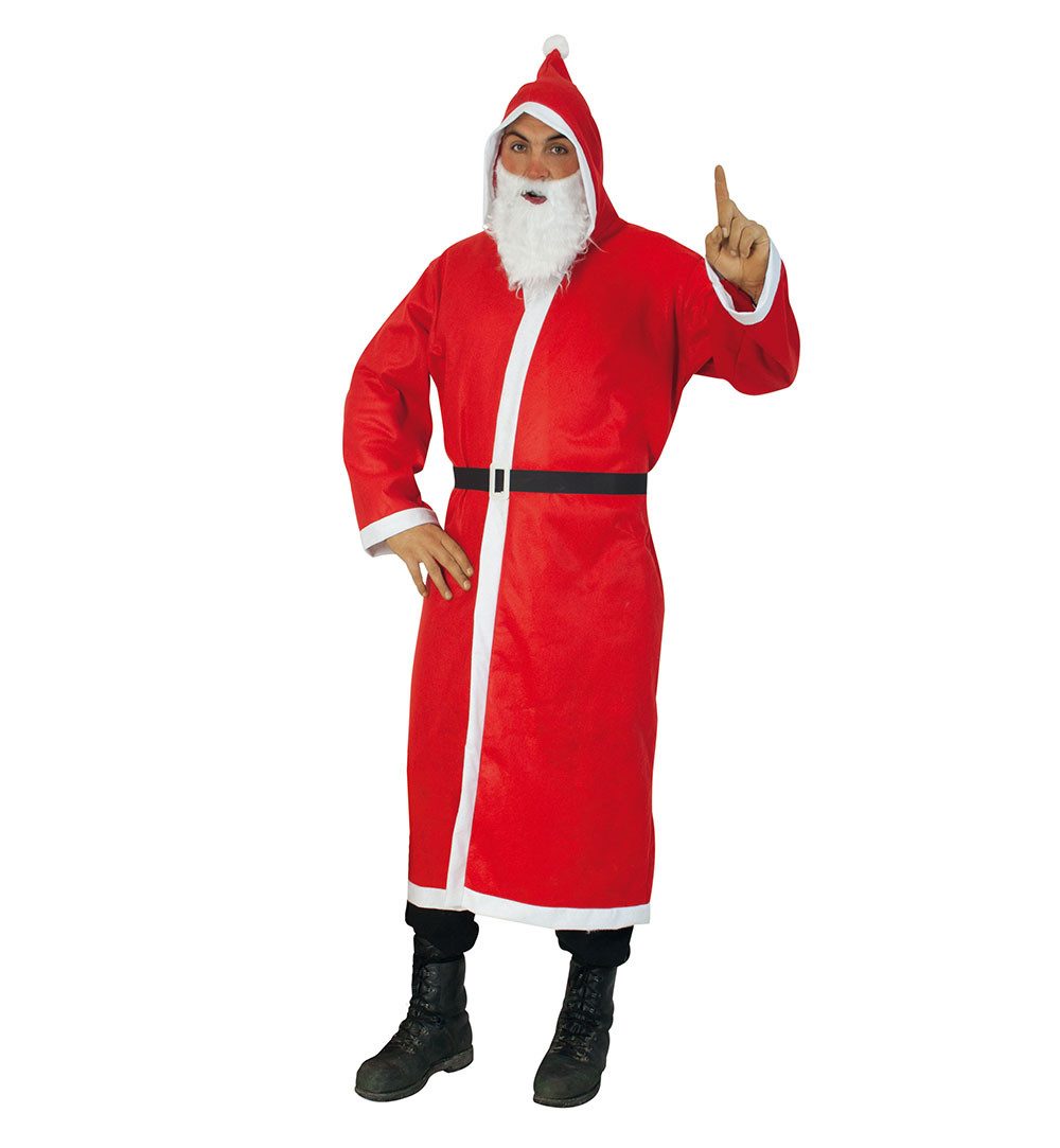 Fries Kostüm 3-tlg Nikolaus Weihnacht Mann Kostüm Mantel Gürtel Bart, 3-tlg