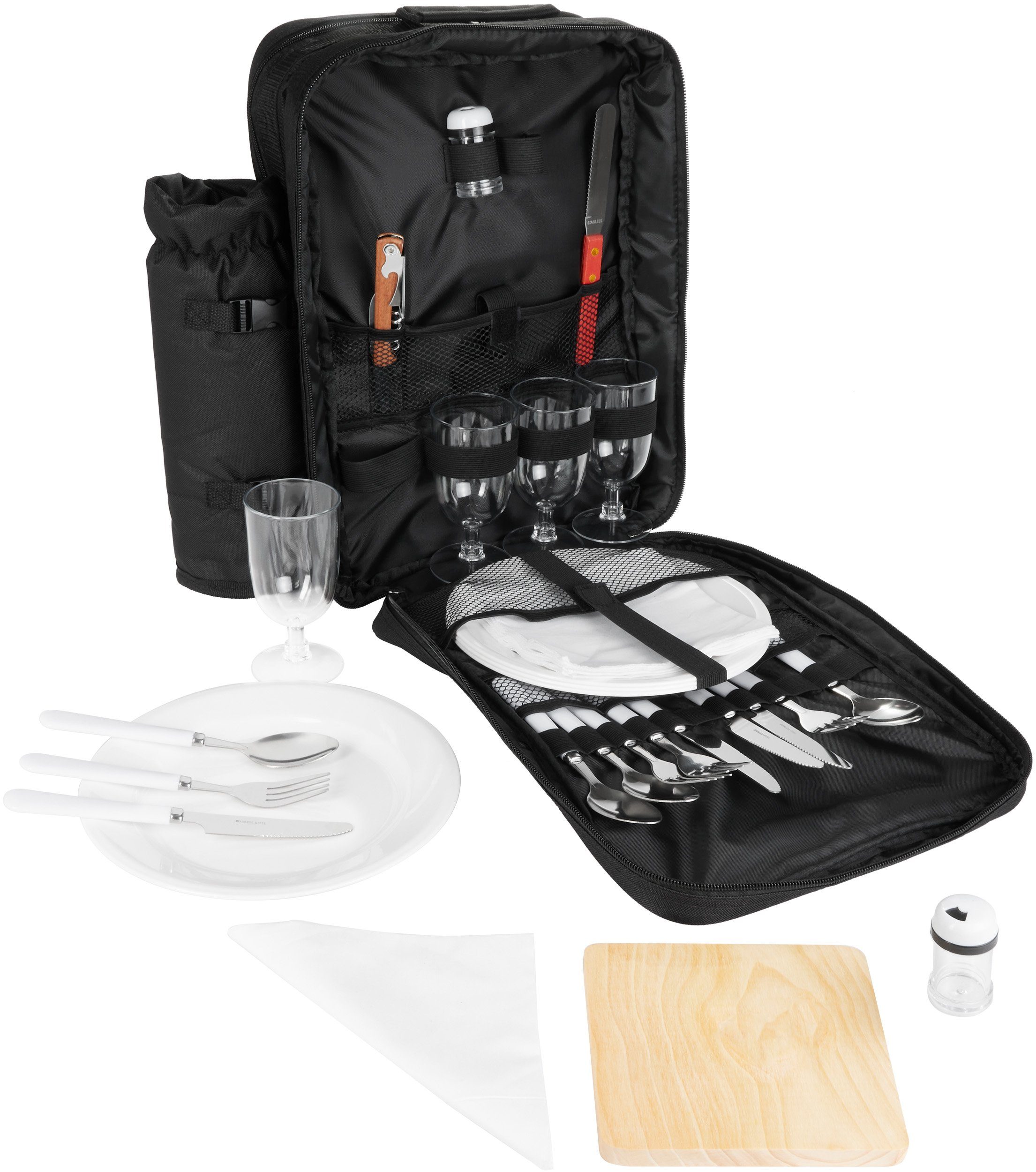 BRUBAKER Freizeitrucksack Picknick-Set für 4 Personen (isolierender Thermor günstig online kaufen