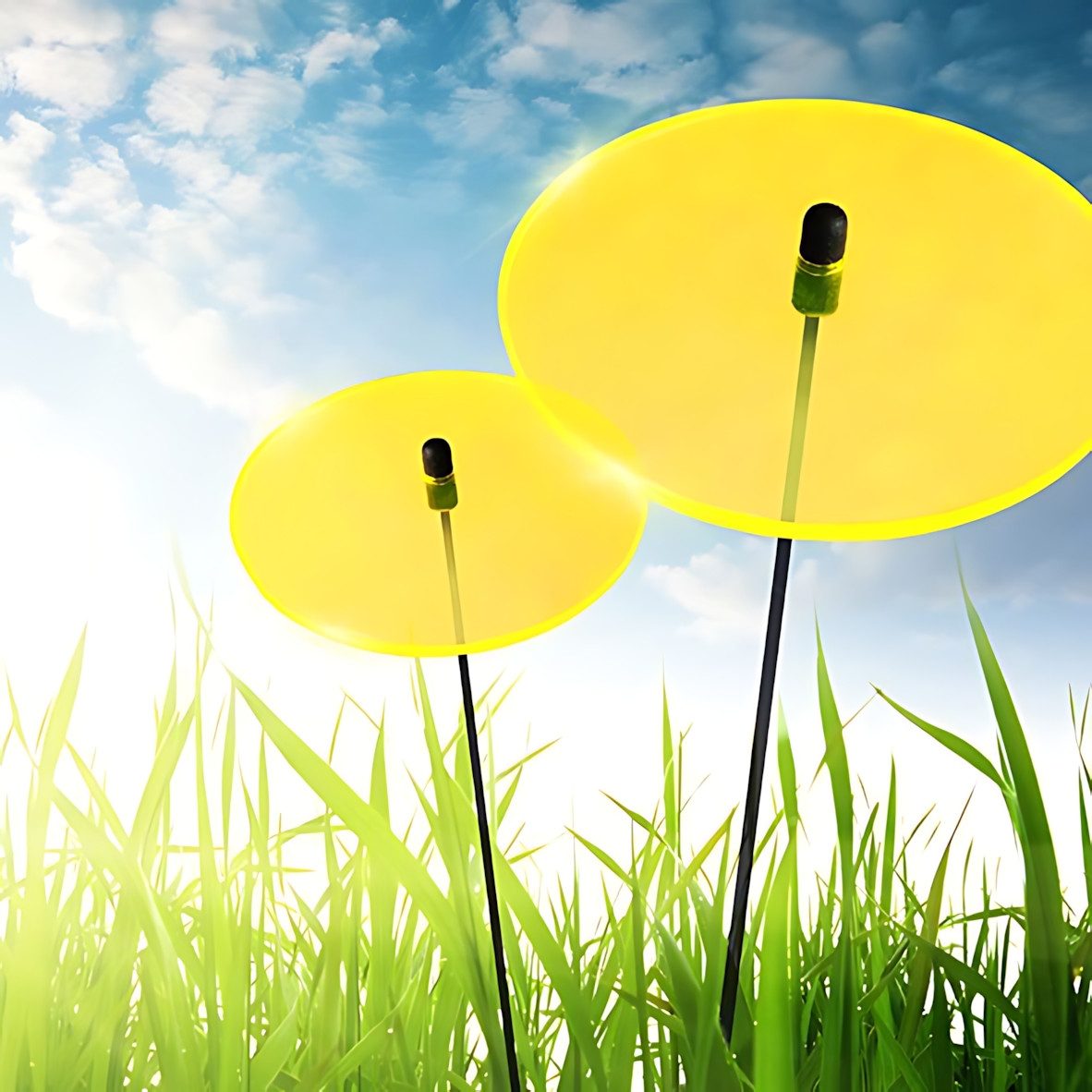 Elliot Wanddekoobjekt Elliot Lichtzauber Scheibe 3 cm gelb mit 20 cm Stab