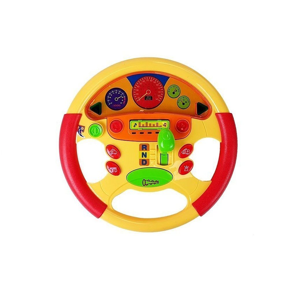 LEAN TOYS Spielzeuglenkrad Kinderlenkrad Lernspielzeug Lenkrad (Spar-Set, 1 St., Ton- & Lichteffekte, Hupe, Schalthebel, ab 18 Monaten)