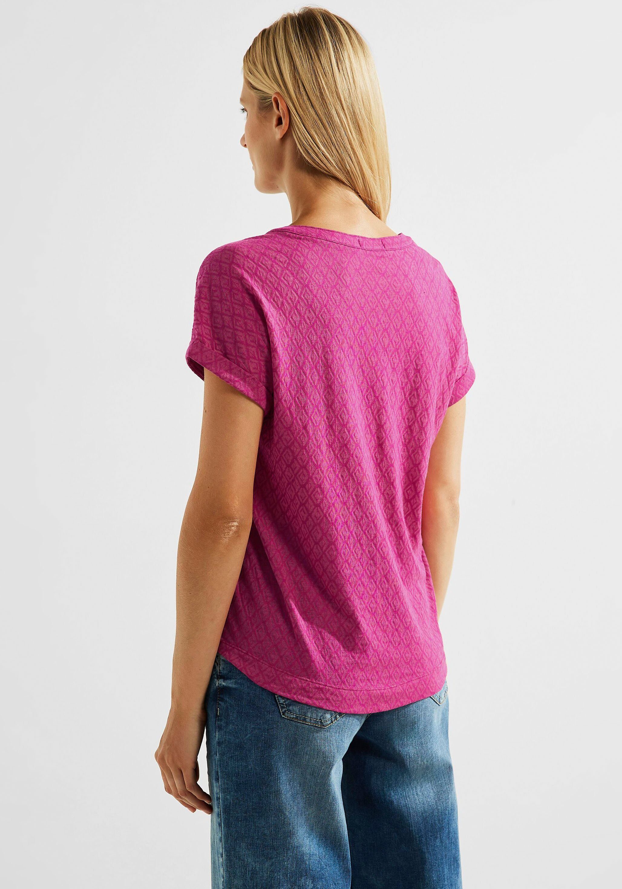 pink in T-Shirt cool Allover-Muster Cecil mit Rhombusform