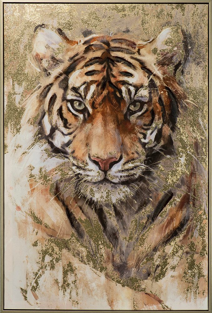 ArtUniverse Gemälde Leinwandbild Young Tiger 62,5 x 92,5 cm, Tiermotiv
