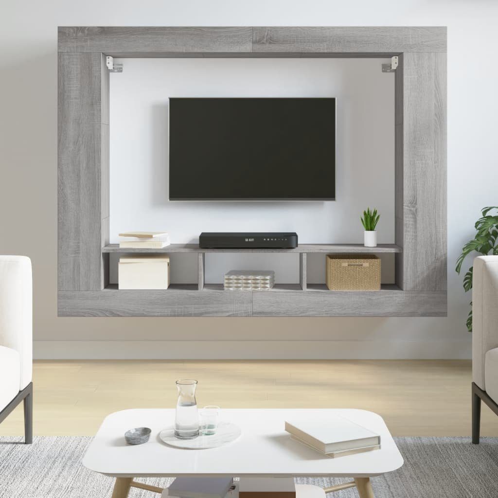 vidaXL Kleiderschrank TV-Schrank (1-St) Grau 152x22x113 cm Holzwerkstoff Sonoma