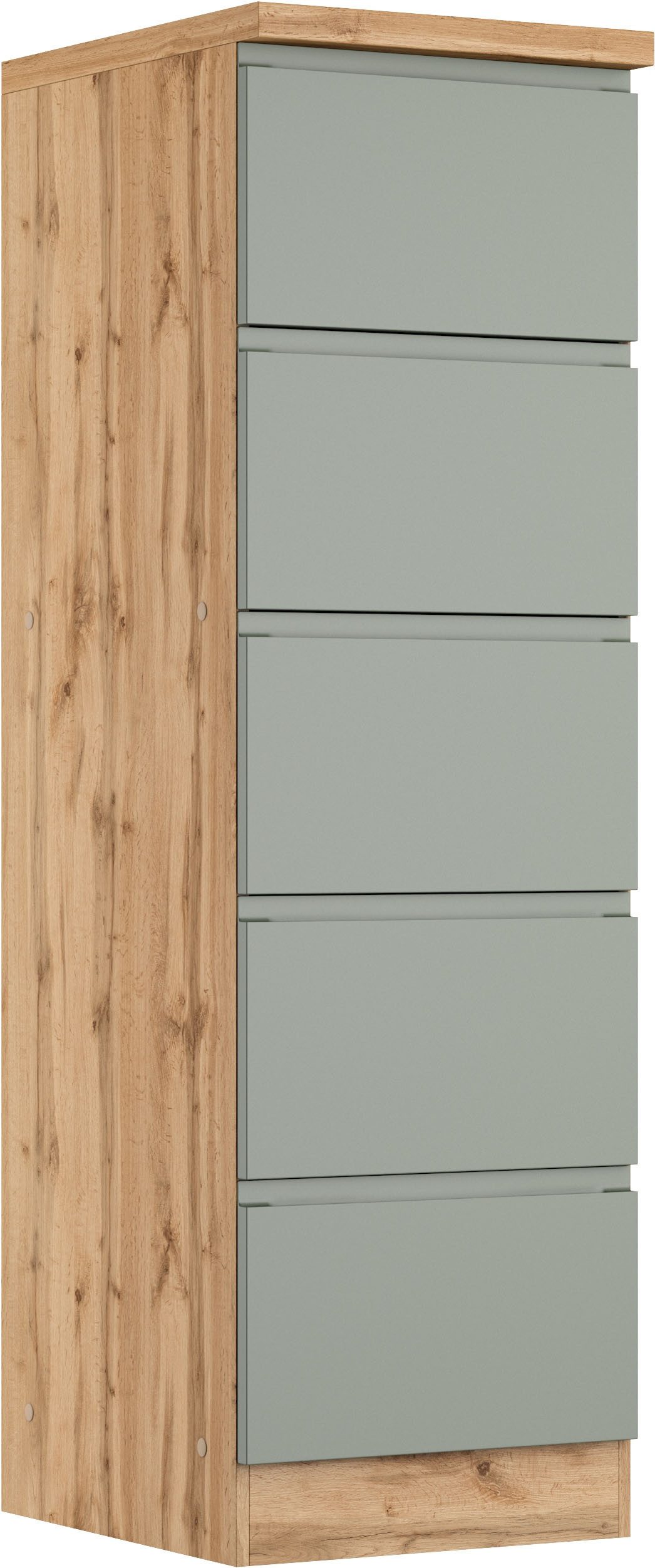 KOCHSTATION Vorratsschrank KS-Virginia,neu in verbesserter Ausführung (Stauraum, Softclose, mit CPL-Arbeitsplatte) Breite 60 cm, 5 Auszüge, Soft-Close-Funktion