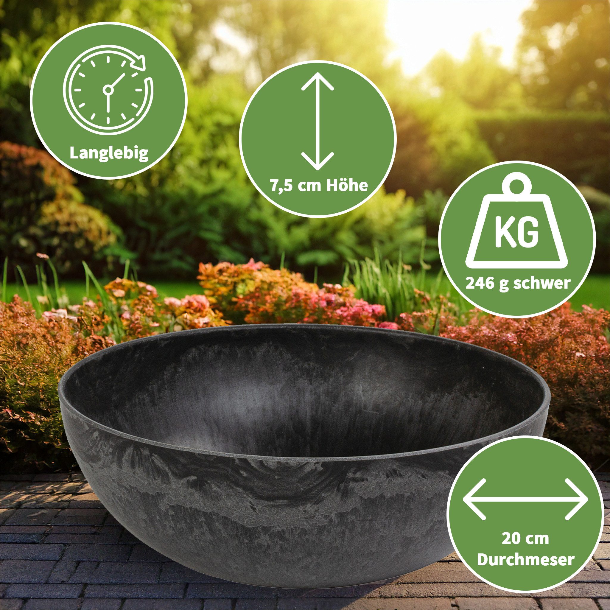 matches21 HOME & HOBBY Blumentopf Runde bauchige 20 cm Pflanzschale für dra günstig online kaufen