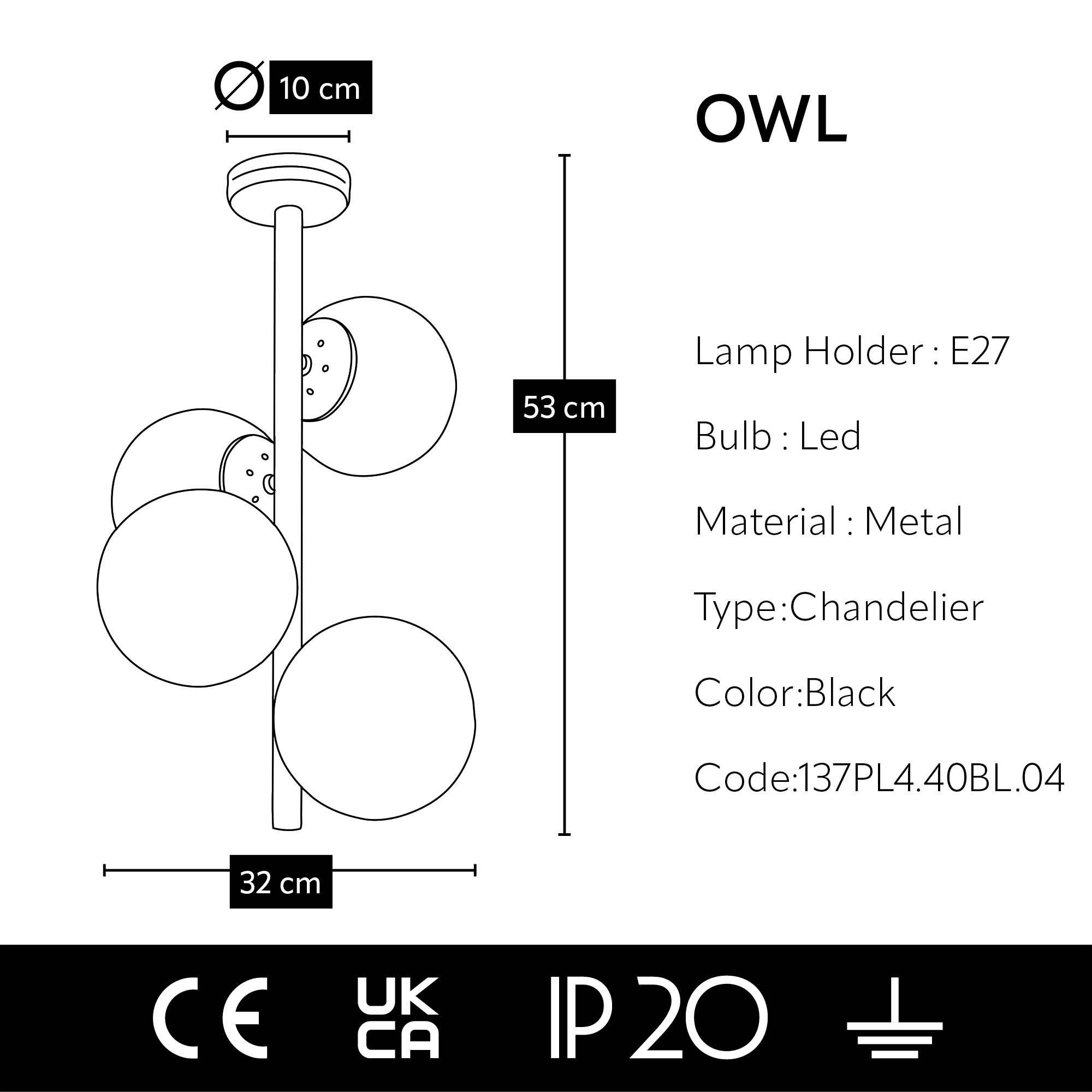 Owl, ohne Pendelleuchte Leuchtmittel squidlighting