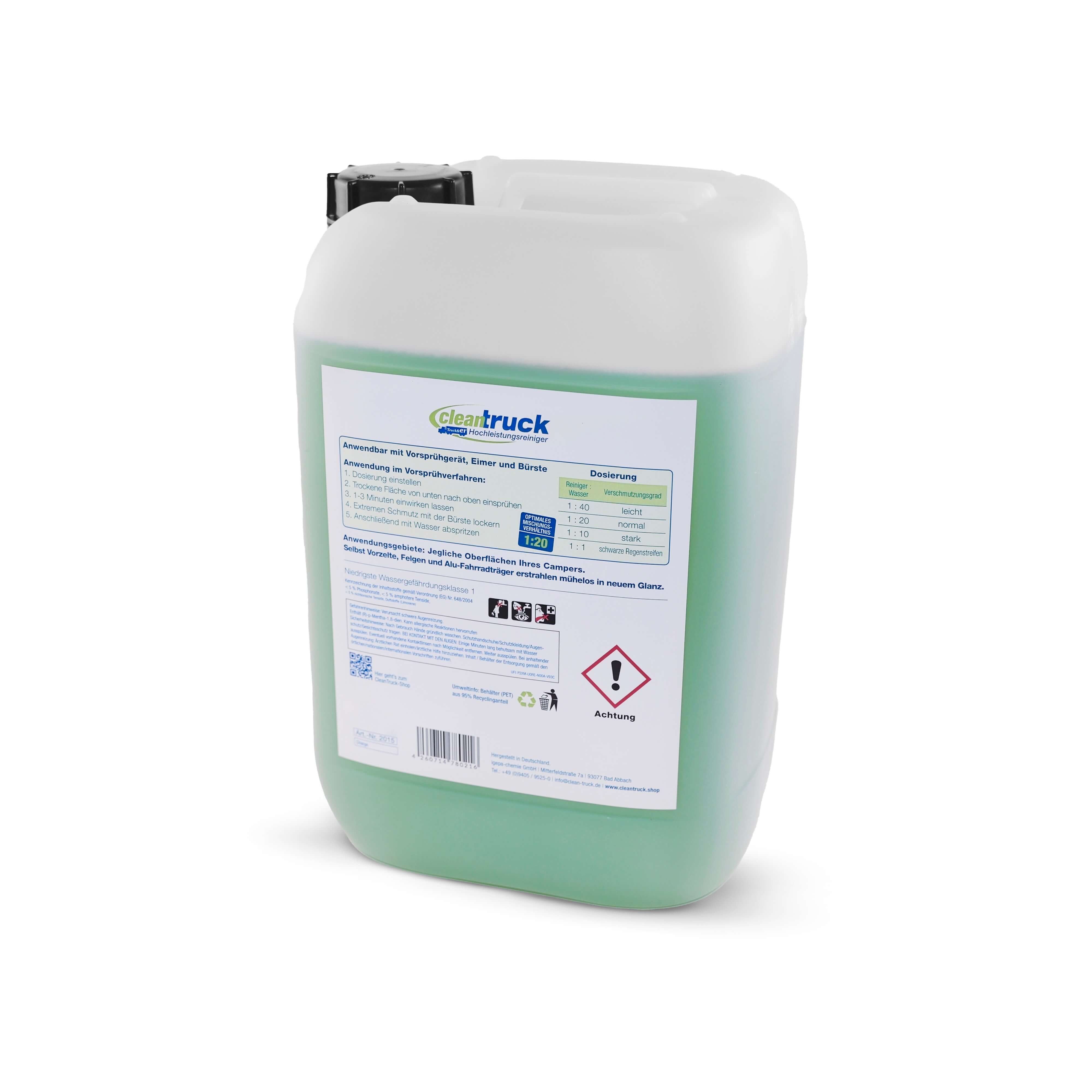 CleanTruck Wohnmobil Profi Reiniger Konzentrat - 5l = 50l fertiger Reiniger Autoshampoo