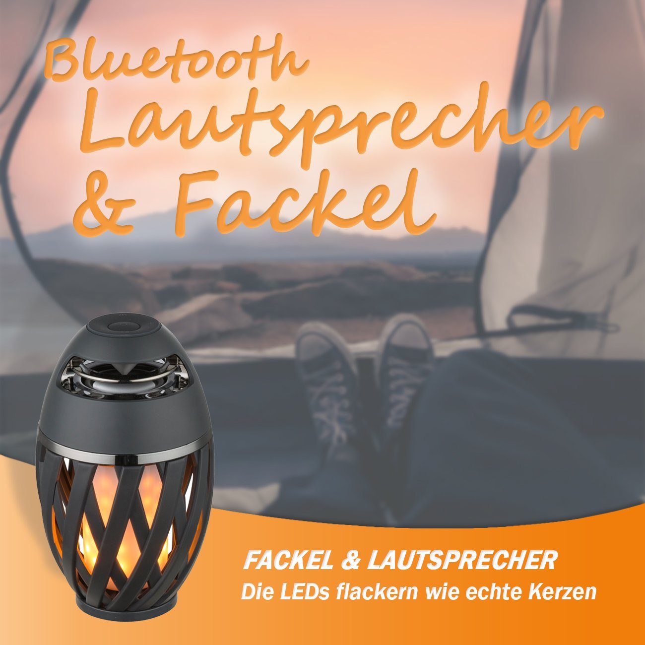 bmf-versand Tischleuchte LED IP65 Tischleuchte Lautsprecher Außenleuchte mit Deko Bluetooth