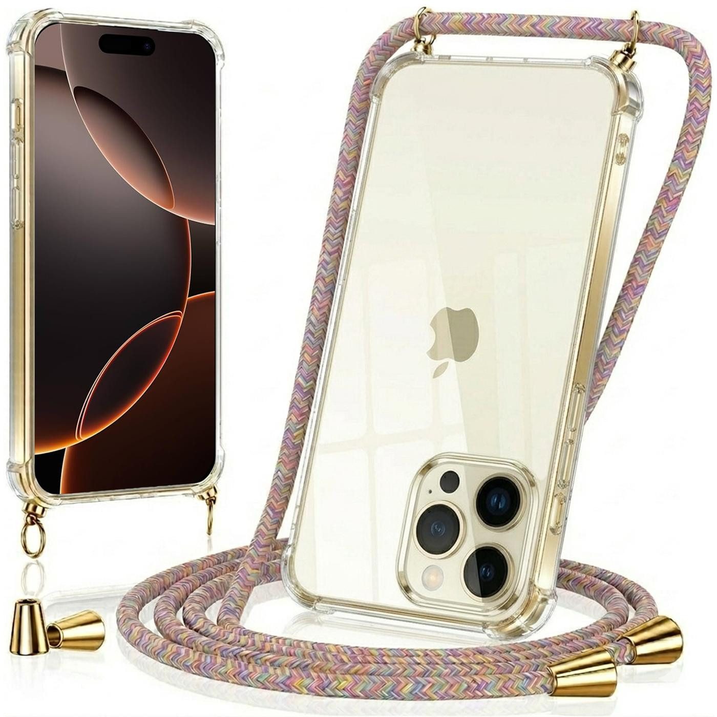 CoolGadget Handykette Handyhülle mit Handyband für Apple iPhone 17 Pro Max 6,9 Zoll, Case zum Umhängen Halsband Kordel mit Hülle für iPhone 17 Pro Max