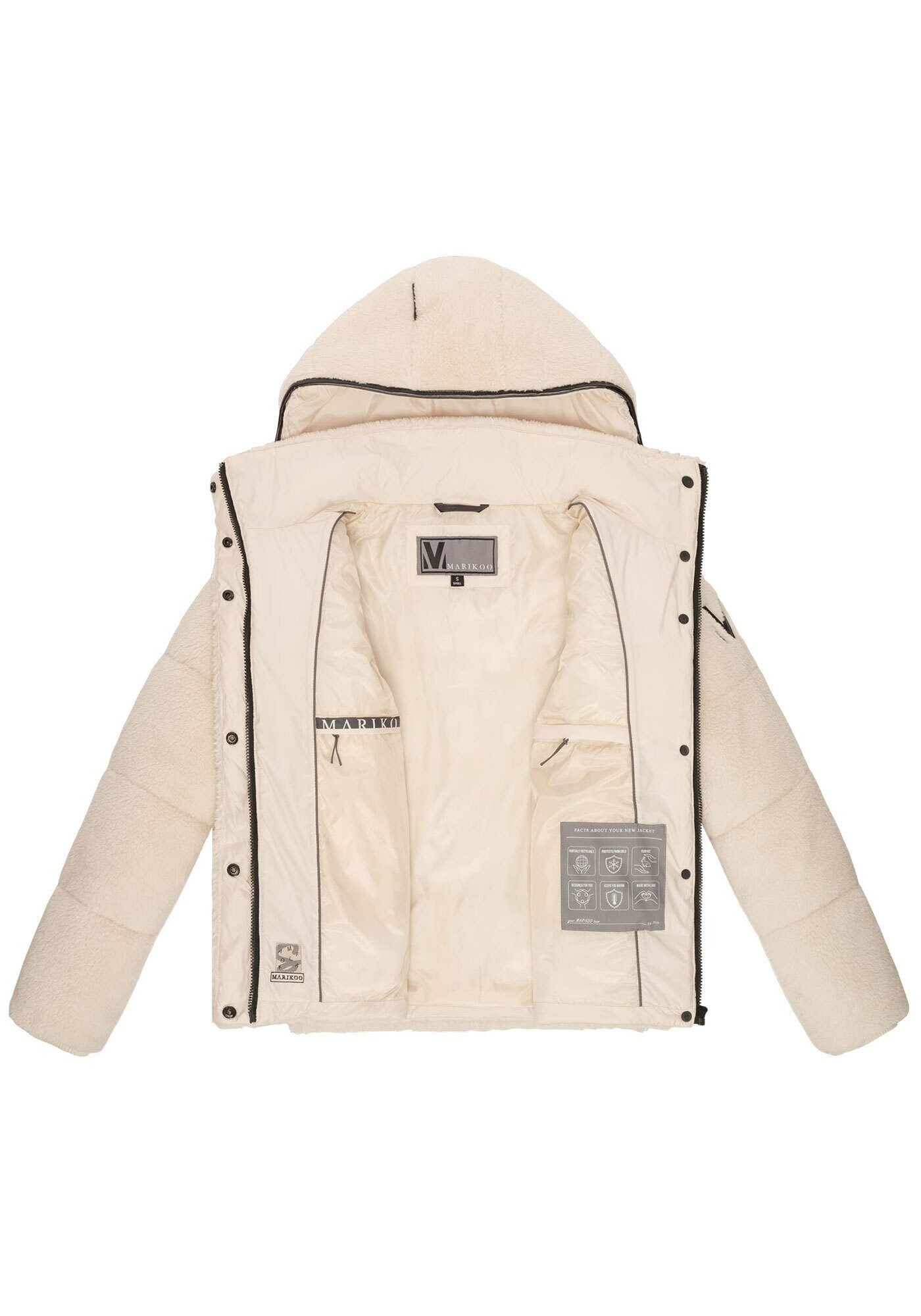 Marikoo Winterjacke Kaguraa warme Teddyfell Sherpa Jacke