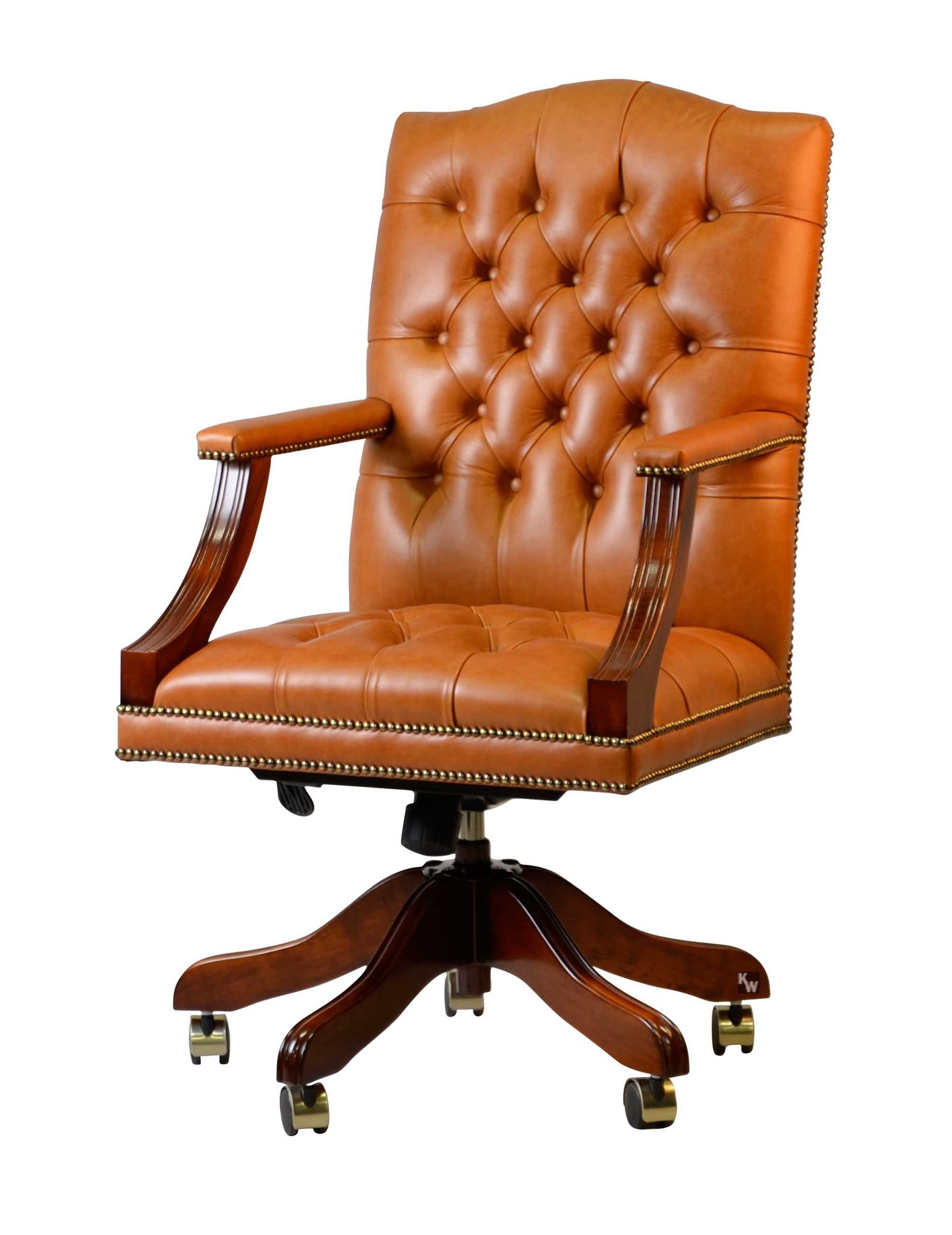 Kai Wiechmann Bürostuhl Chesterfield Bürostuhl Edward Polsterung light brown