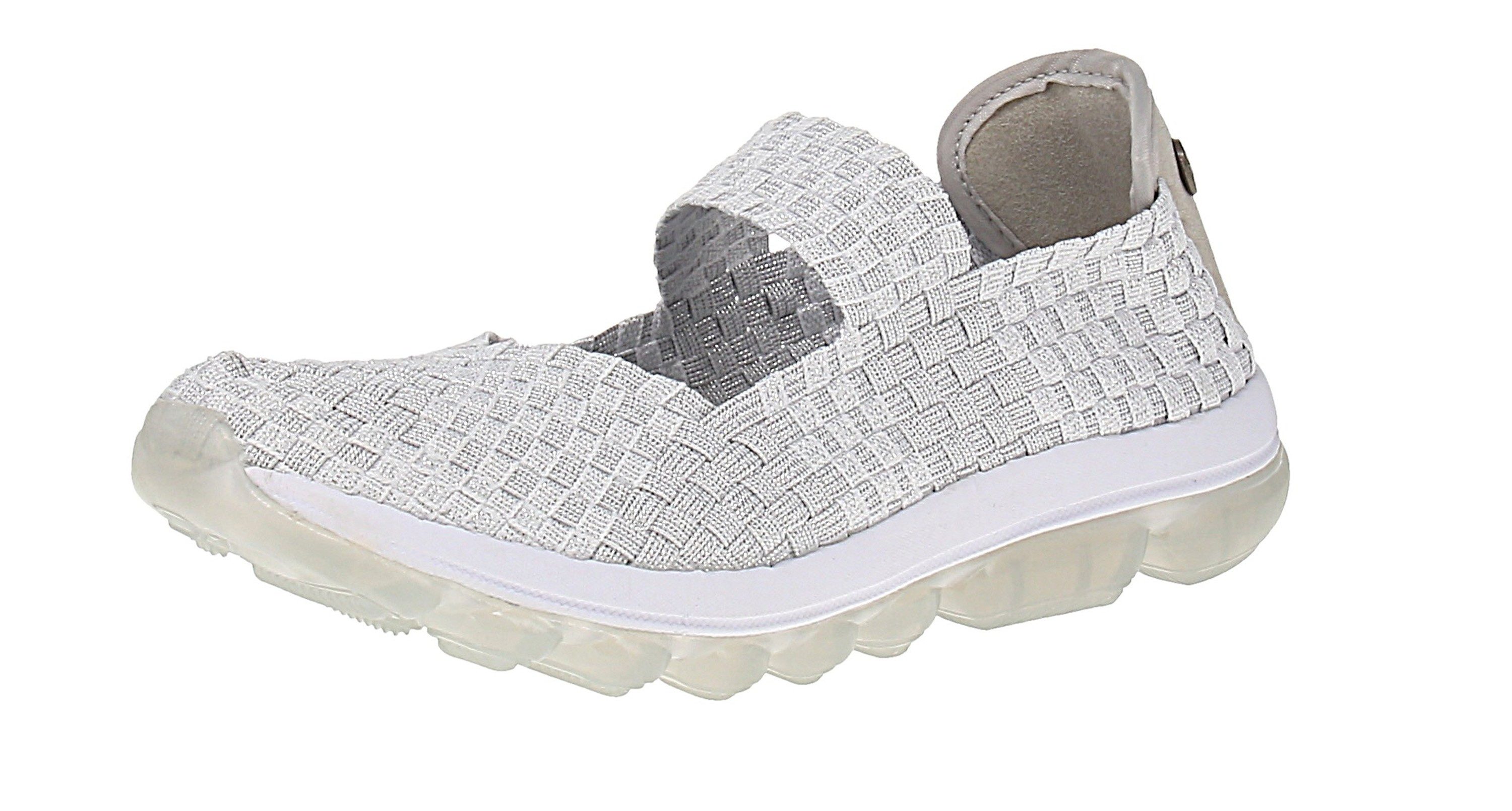 BERNIE MEV Bernie Mev Gummies Cuddly - Damen Ballerinas - White-Shimmer Sandale
