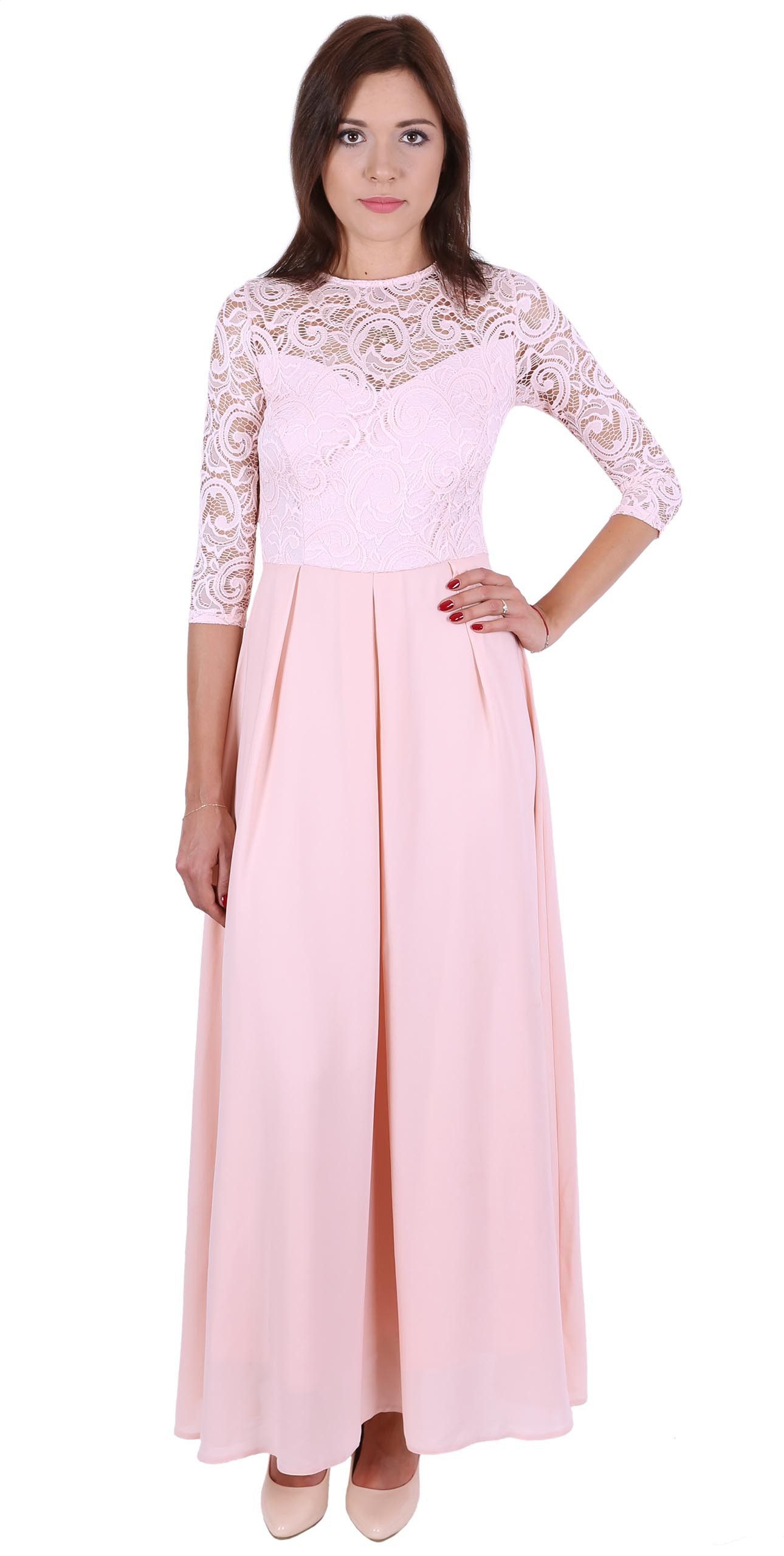 Sarcia.eu Maxikleid John Zack Rosa/Maxirock mit Spitzenoberteil S