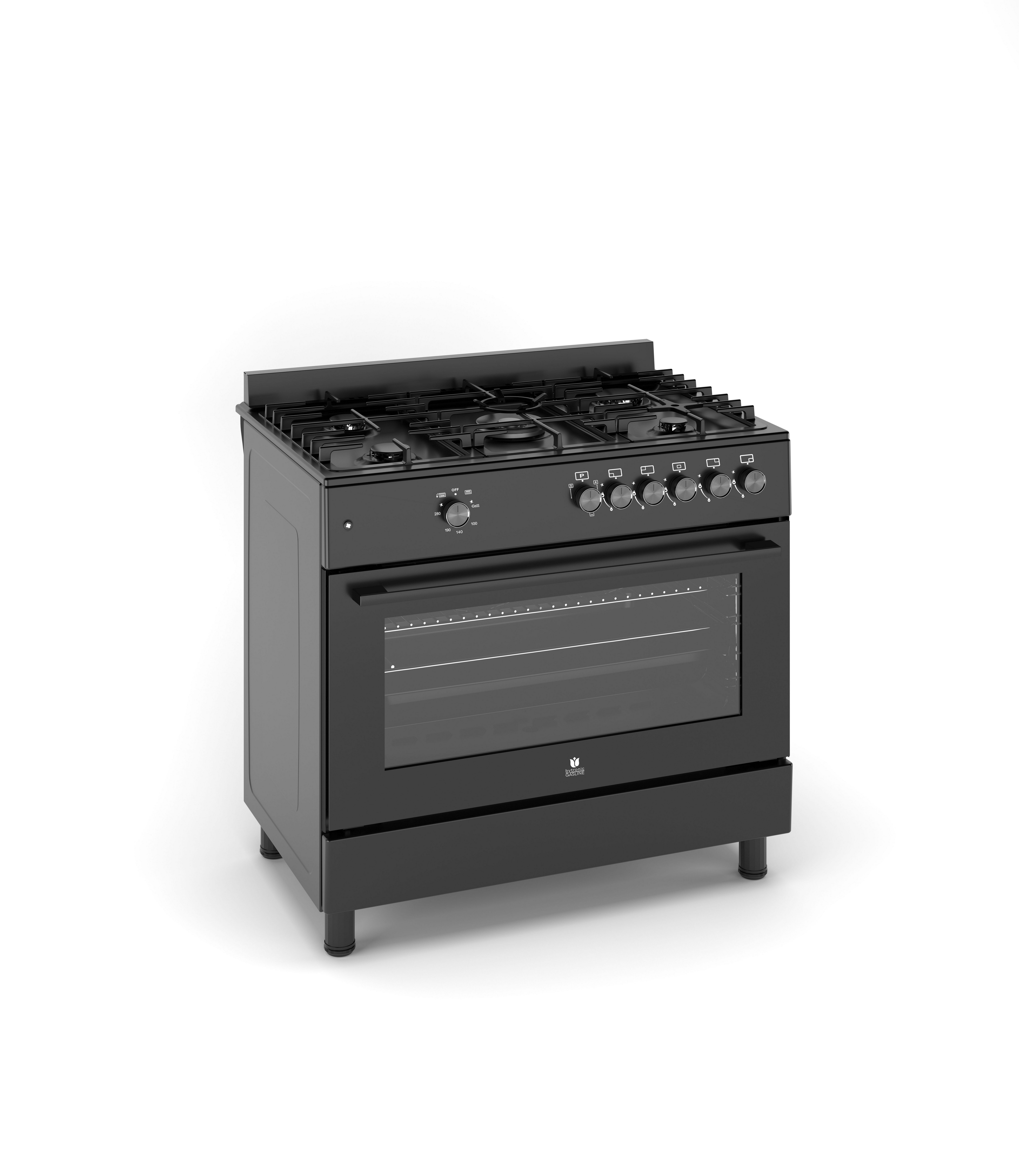Gasline Gas-Standherd Gasline Gas-Standherd GAG90GOINNB Schwarz Matt 90 cm mit Gasbackofen