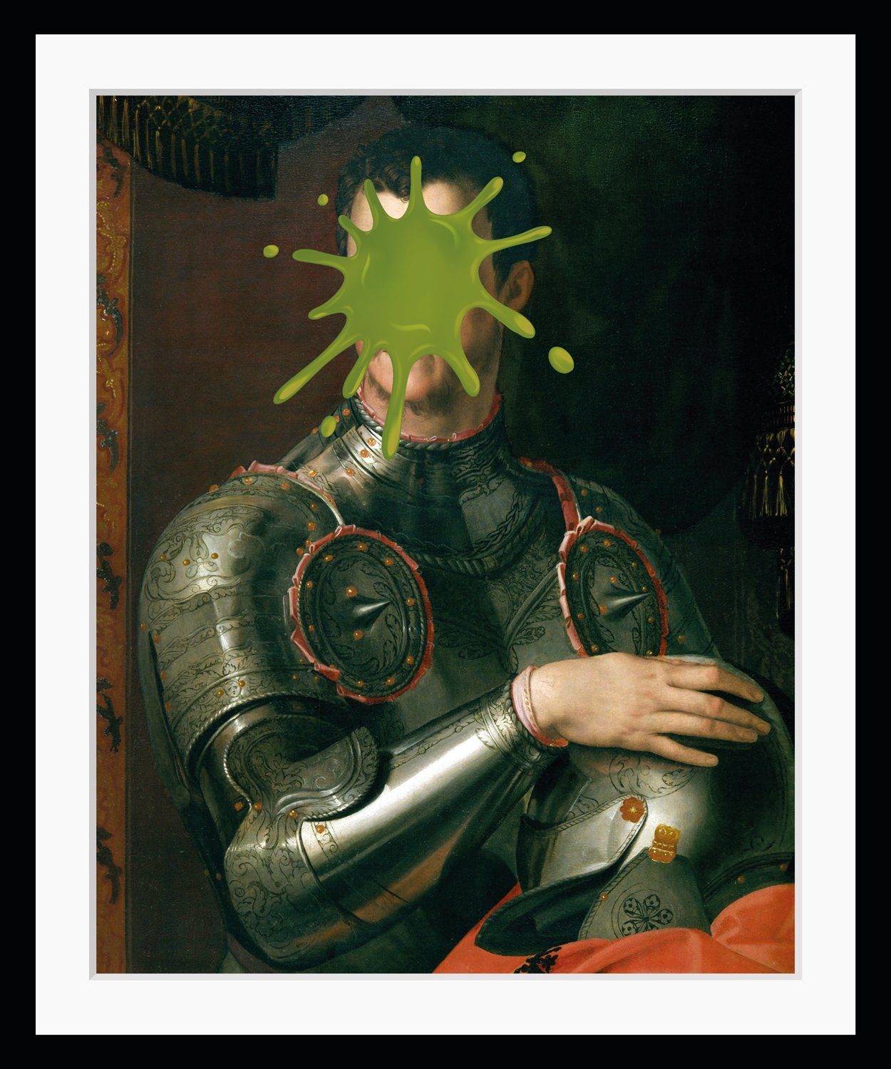 queence Bild Caesar mit Farbklecks, Bilder von Männern, Gemälde, Historische Persönlichkeiten, Kunst, Mann, Ritter, HD Premium Poster-Druck inkl. Holzrahmen