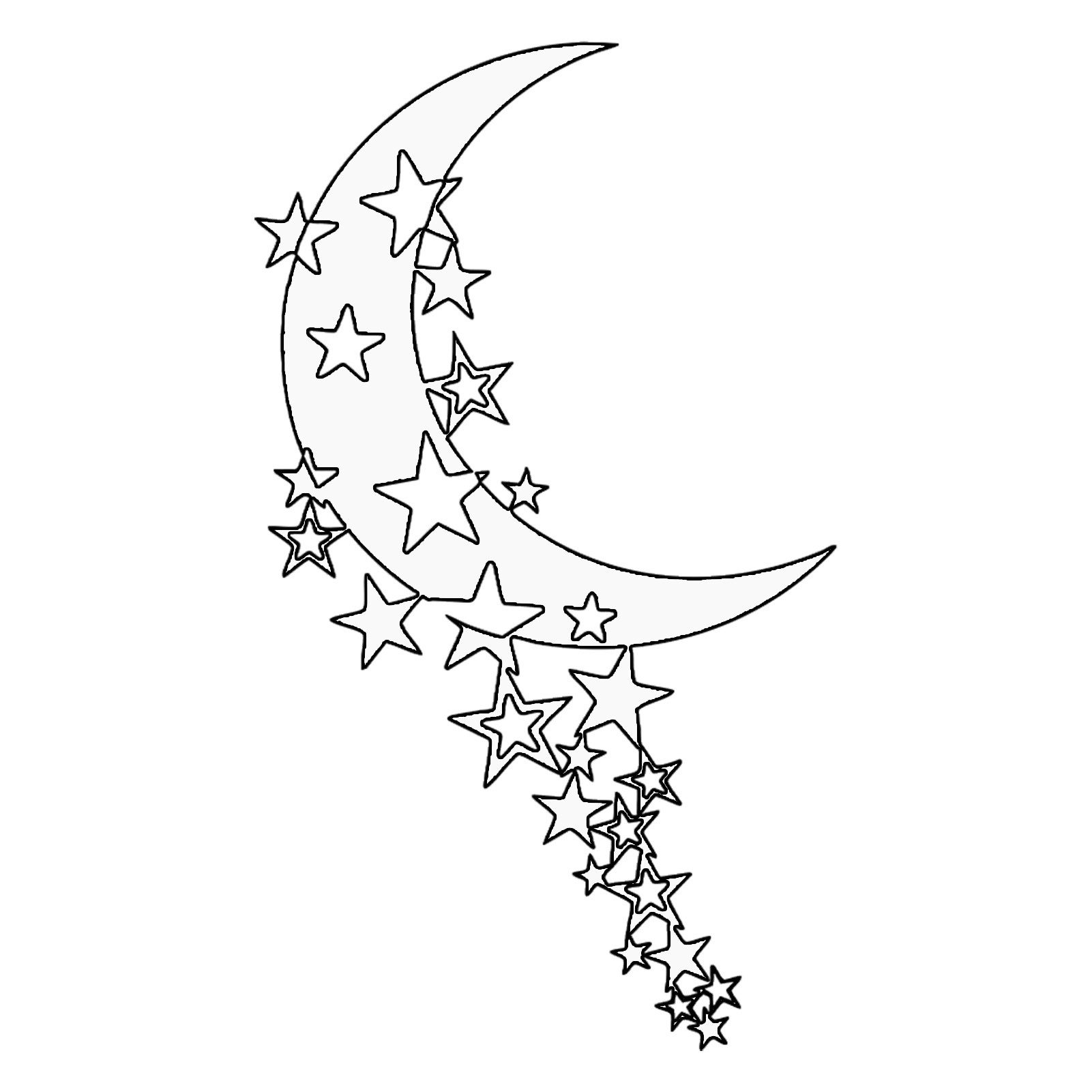 Jumpeak Wanddekoobjekt Mond- und Stern-Metall-Kunstwanddekoration, Abstrakter Mond, Fantasie, Romantischer Stil, Metalldekoration, vier Farben, Sechs Größen