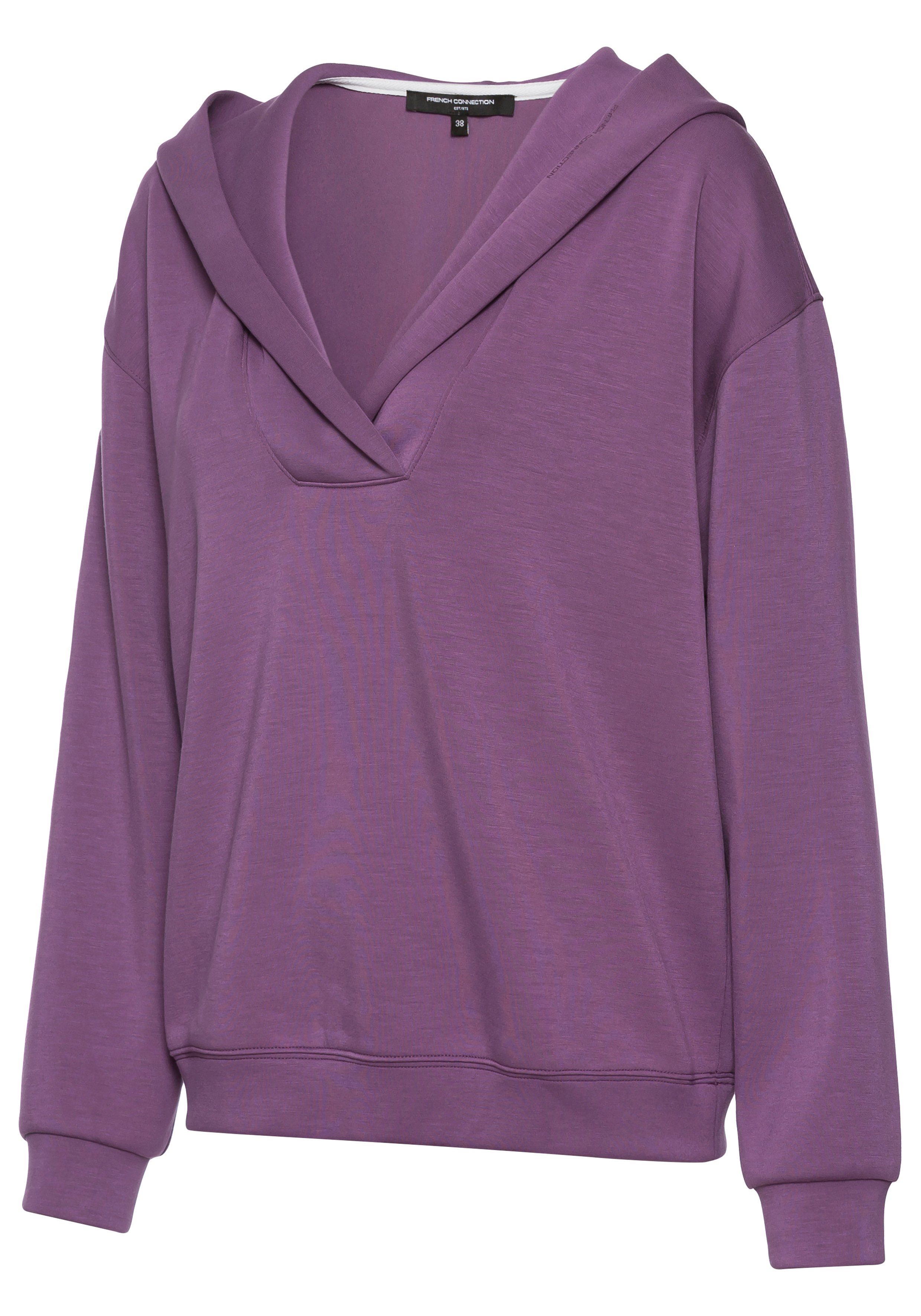 French Connection Hoodie mit V-Ausschnitt und breitem Kragen, Loungewear