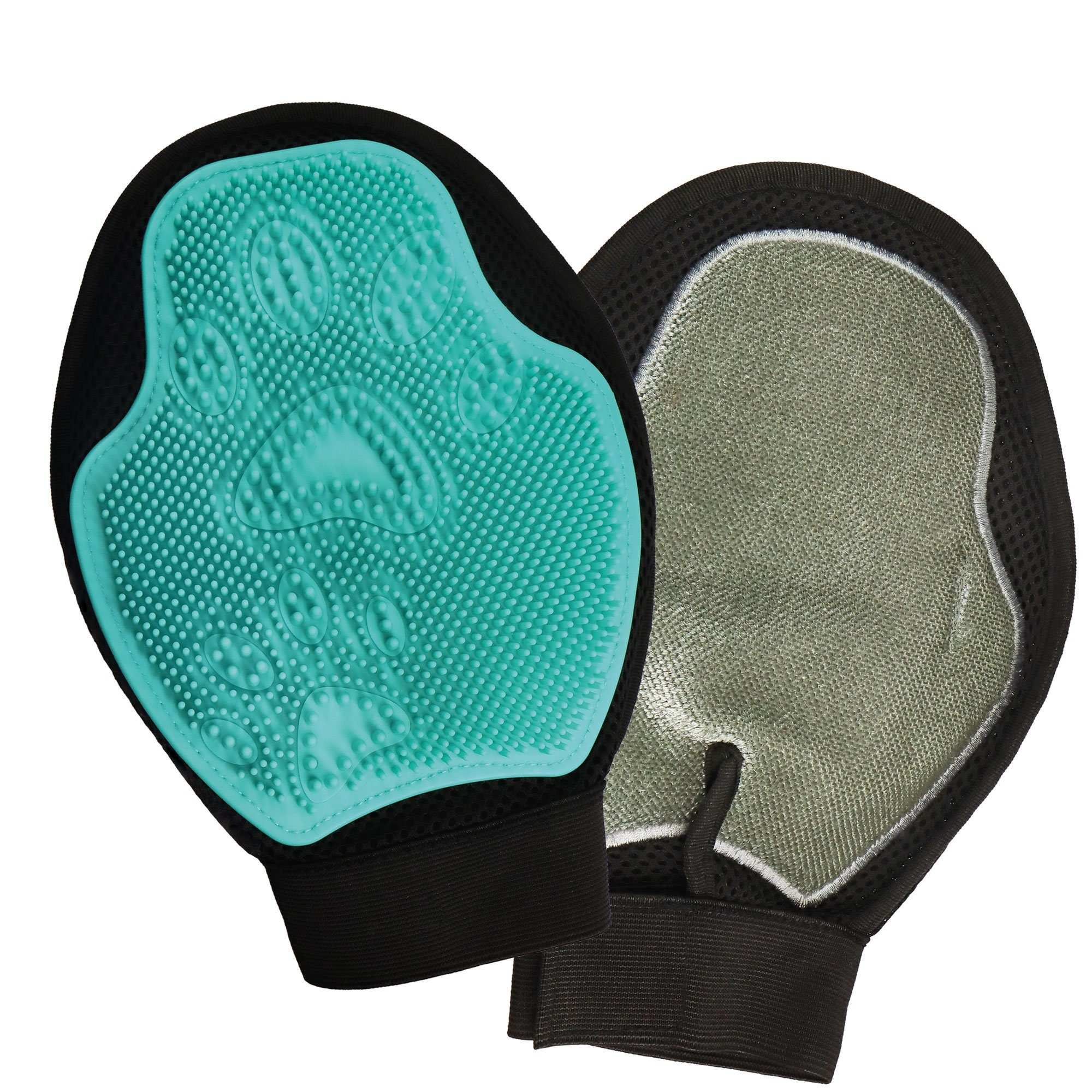 Zolux Fellpflegehandschuh Fellpflege-Handschuh 2-in-1 Beidseitig verwendbar, Mikrofaser/ Gummi, (1-tlg), Beidseitig verwendbarer Pflegehandschuh in Universalgröße.