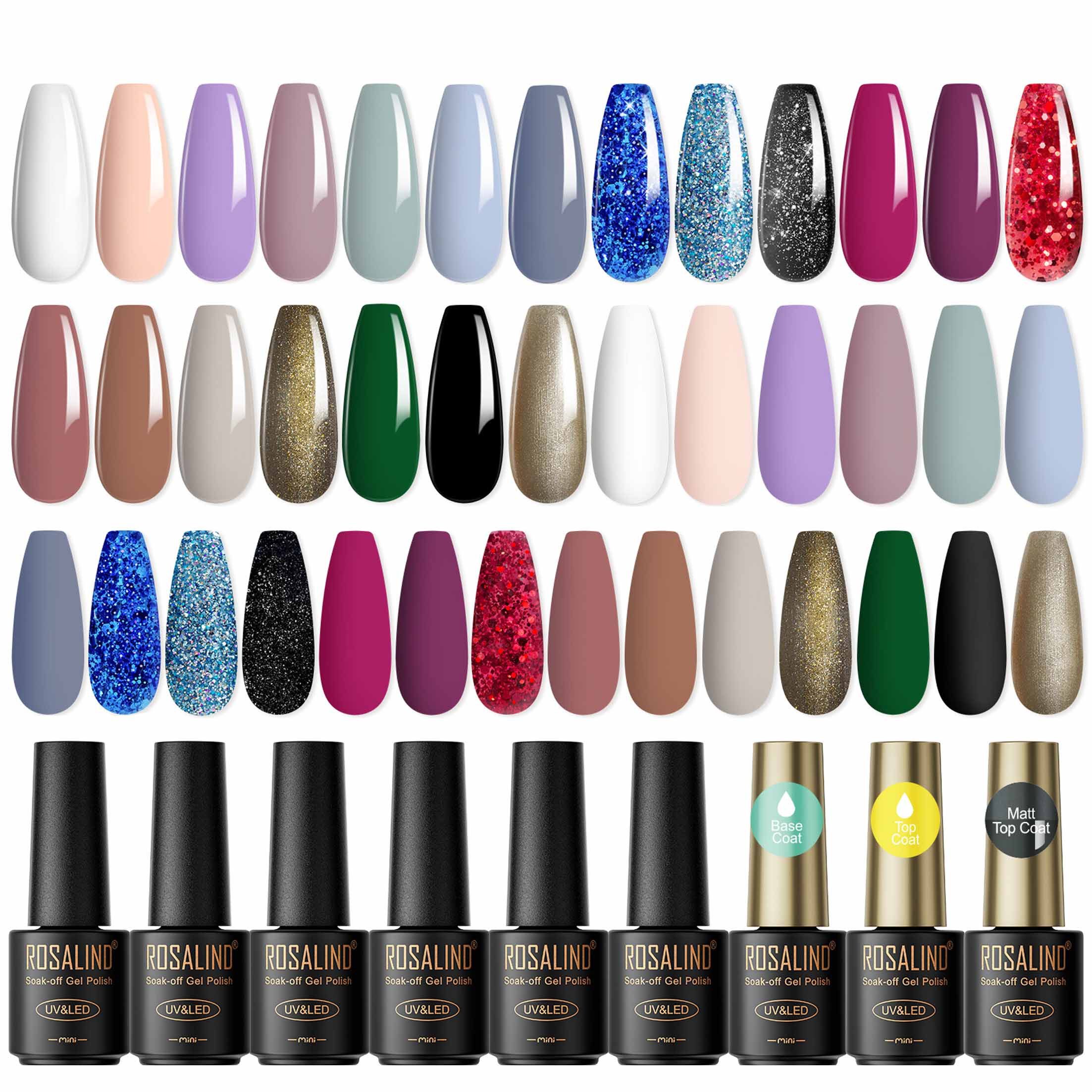 KINSI UV-Nagellack-Set Nagellack-Set 23 Flaschen, 20 Farbgele + 3 Funktionsgele,DIY Matching, 23-tlg., Tierfreundlich, ohne Zusatz von Schadstoffen, lang anhaltend