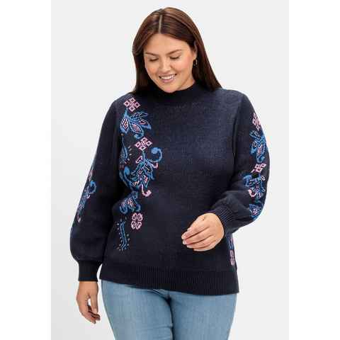 sheego by Joe Browns Stehkragenpullover Große Größen mit floralem Jacquardmuster