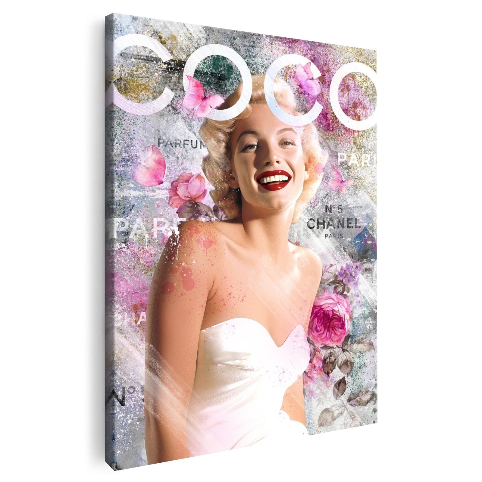 Artmazing Leinwandbild Marilyn X Coco, XXL Leinwand 120x80, Poster & Kunstdrucke, Celebrit, Marilyn X Coco