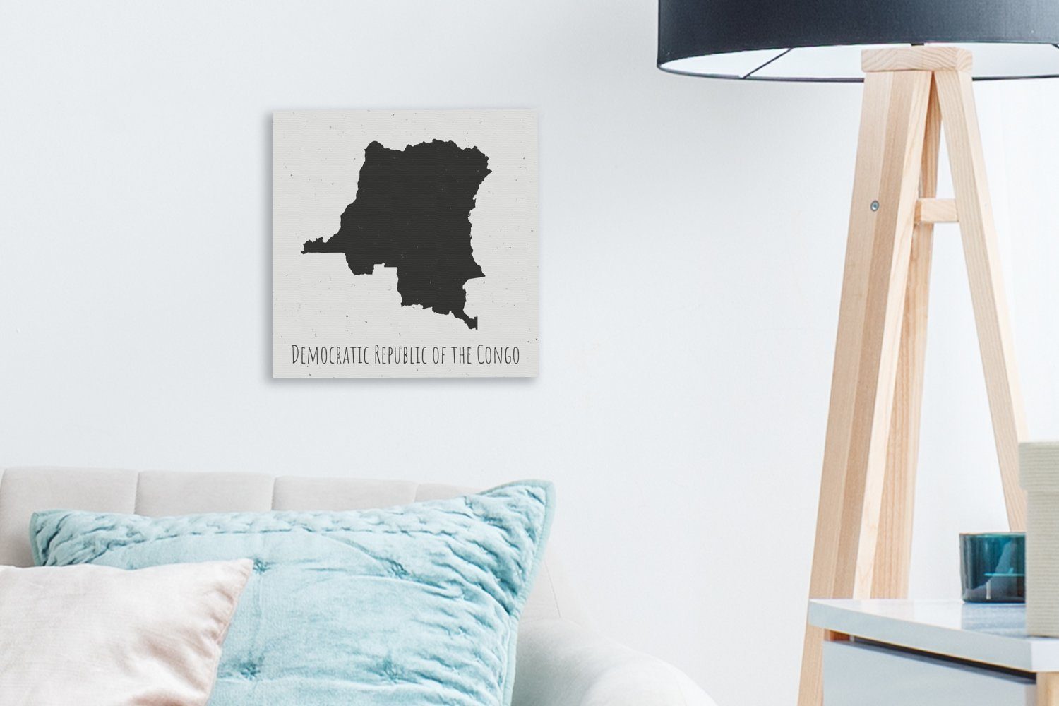 Kongo-Kinshasa Schlafzimmer St), für einem Hintergrund, (1 OneMillionCanvasses® auf Leinwandbild Bilder Illustration Wohnzimmer staubigen Leinwand