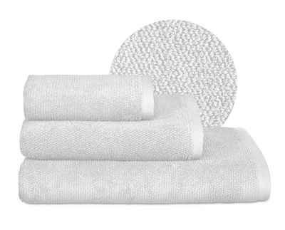 Beautex Handtuch Set (Reiskorn-Optik, Frottier Premium Set aus 100% Baumwolle 550g/m)