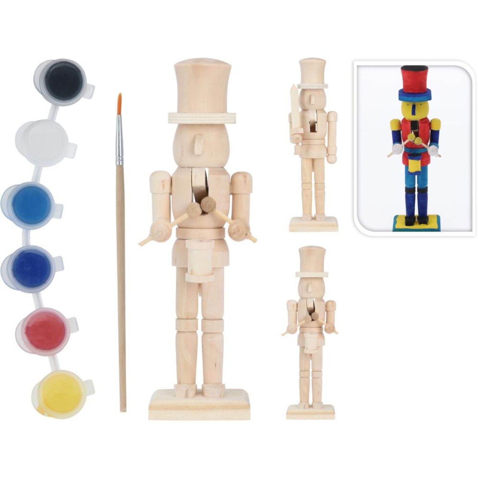 Koopman Dekofigur Nussknacker Malset 18 cm – 12er Set Bastelspaß