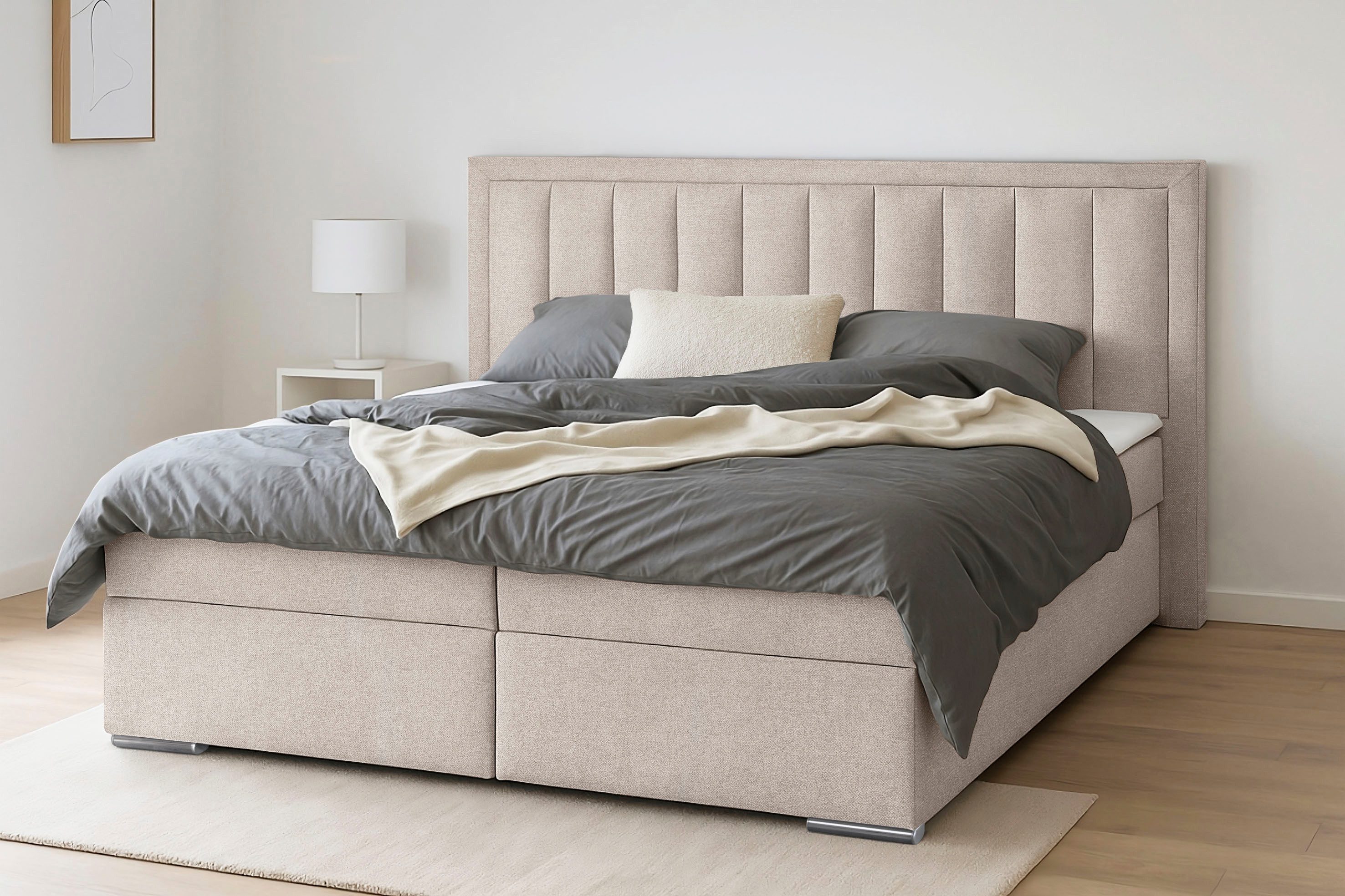 COLLECTION AB Boxbett ATHENA inkl. Bettkasten, erhältlich in der Breite 180cm, erhältlich in verschiedenen Härtegraden, inkl. Topper
