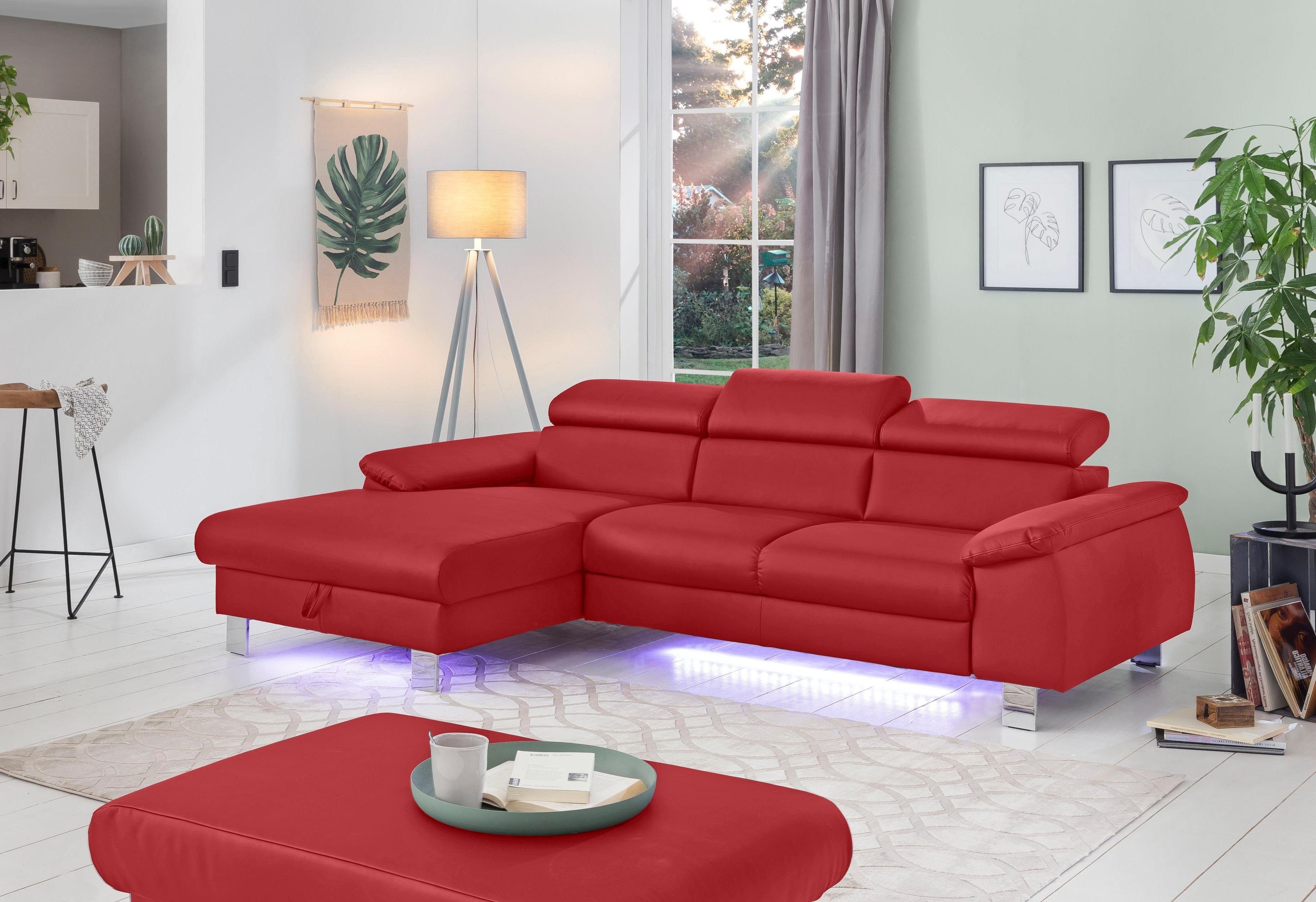 COTTA Ecksofa Komaris L-Form mit Kopfteilverstellung, günstig online kaufen