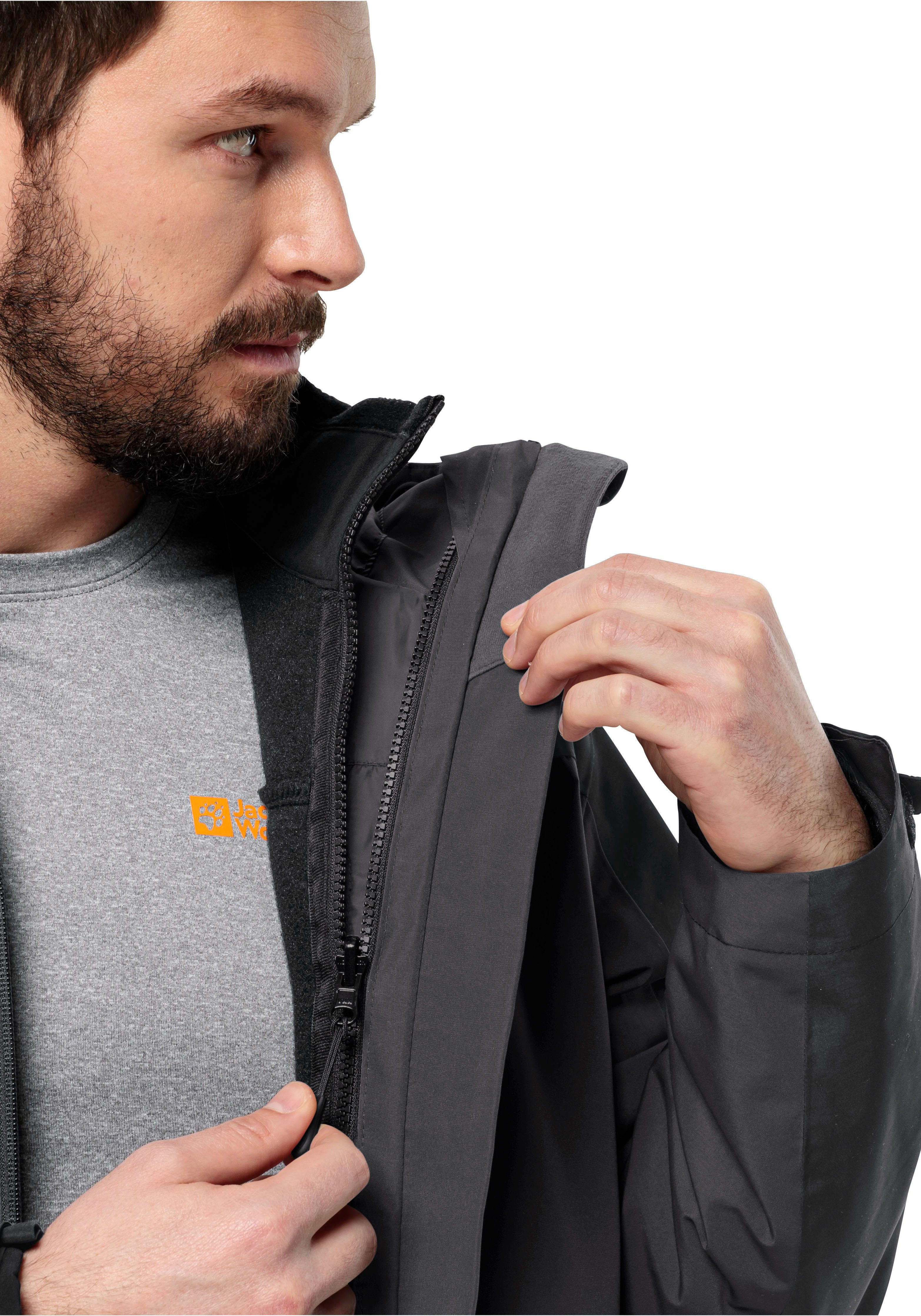 Jack Wolfskin 3-in-1-Funktionsjacke TAUBENBERG 3IN1 JKT M mit Außenjacke und Innenjacke, wasserdicht, winddicht, atmungsaktiv