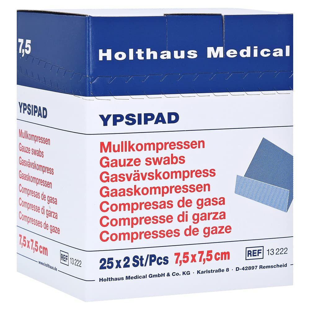 Holthaus Medical Ypsisan Vlieskompressen 10 x 10 cm steril, 50 pcs