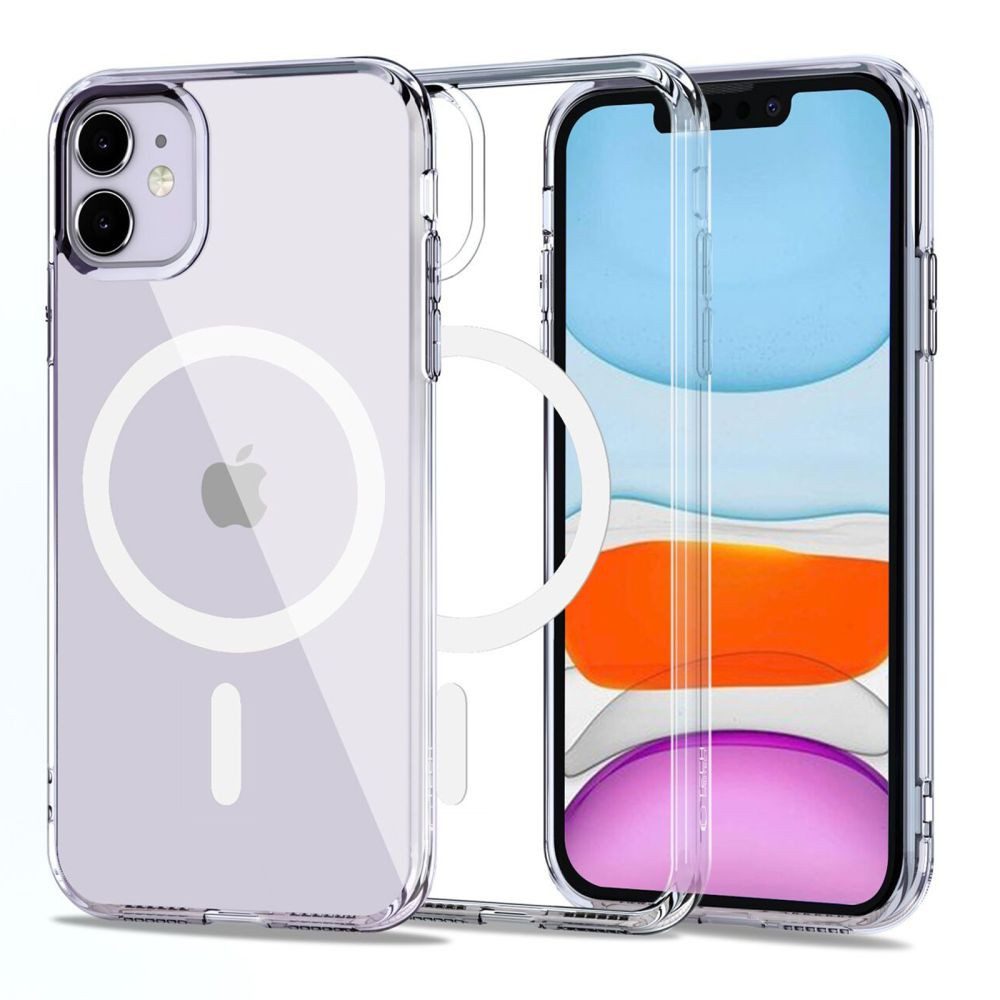 TECH PROTECT Handyhülle Schutzhülle Magnethülle Smartphonehülle 6,1 Zoll, MagSafe-Magnetring, transparent, TPU & PC