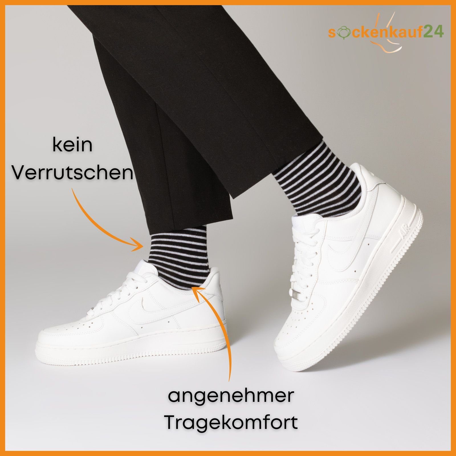 Basicsocken sockenkauf24 WP Punkte Mehrfarbig (34974/2, 39-42) Streifen Herzen Baumwolle Damen Socken 10 Maritim Paar