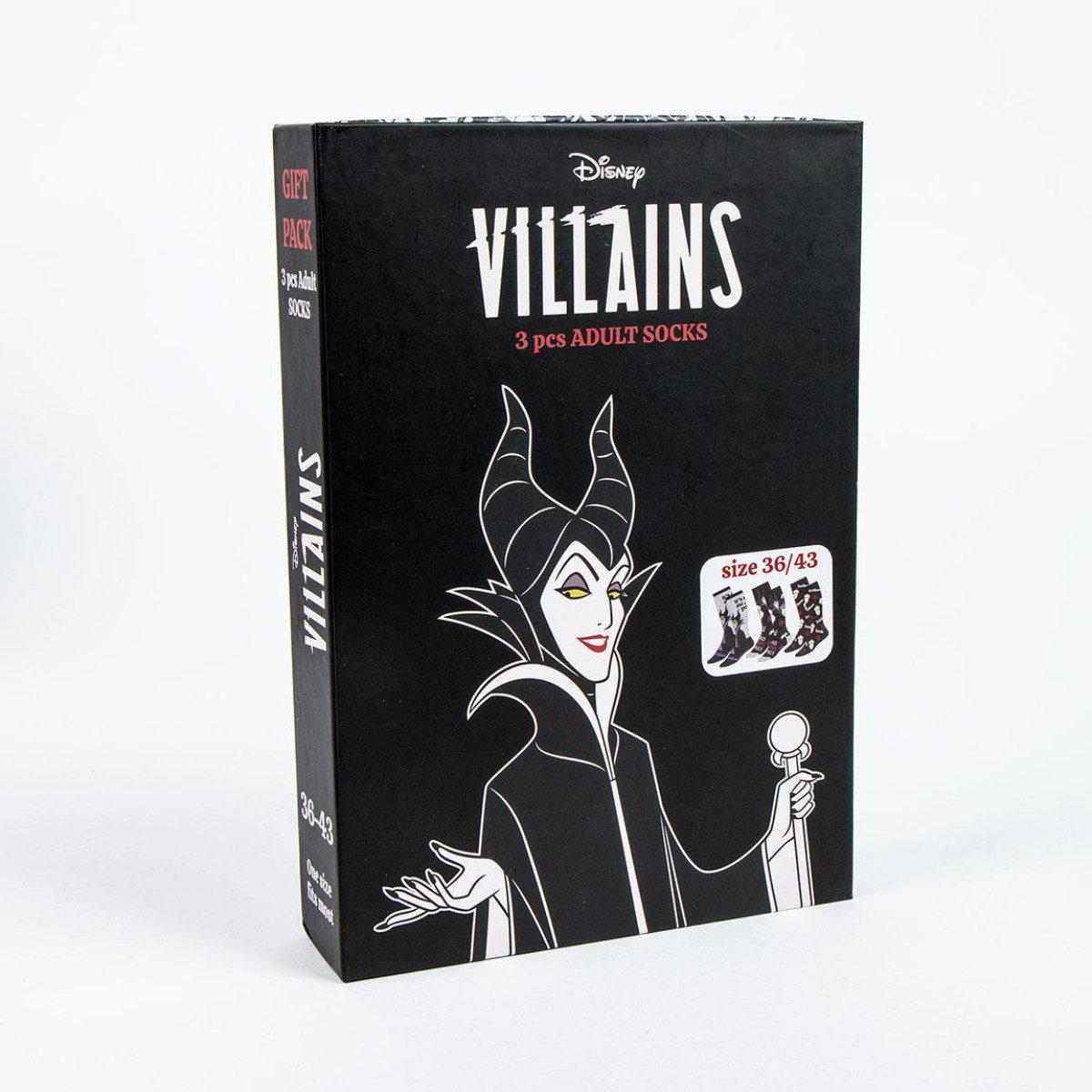 Cerda Socken Disney Villains Damen Socken 3er Pack Baumwoll-Mix Größe 36/43