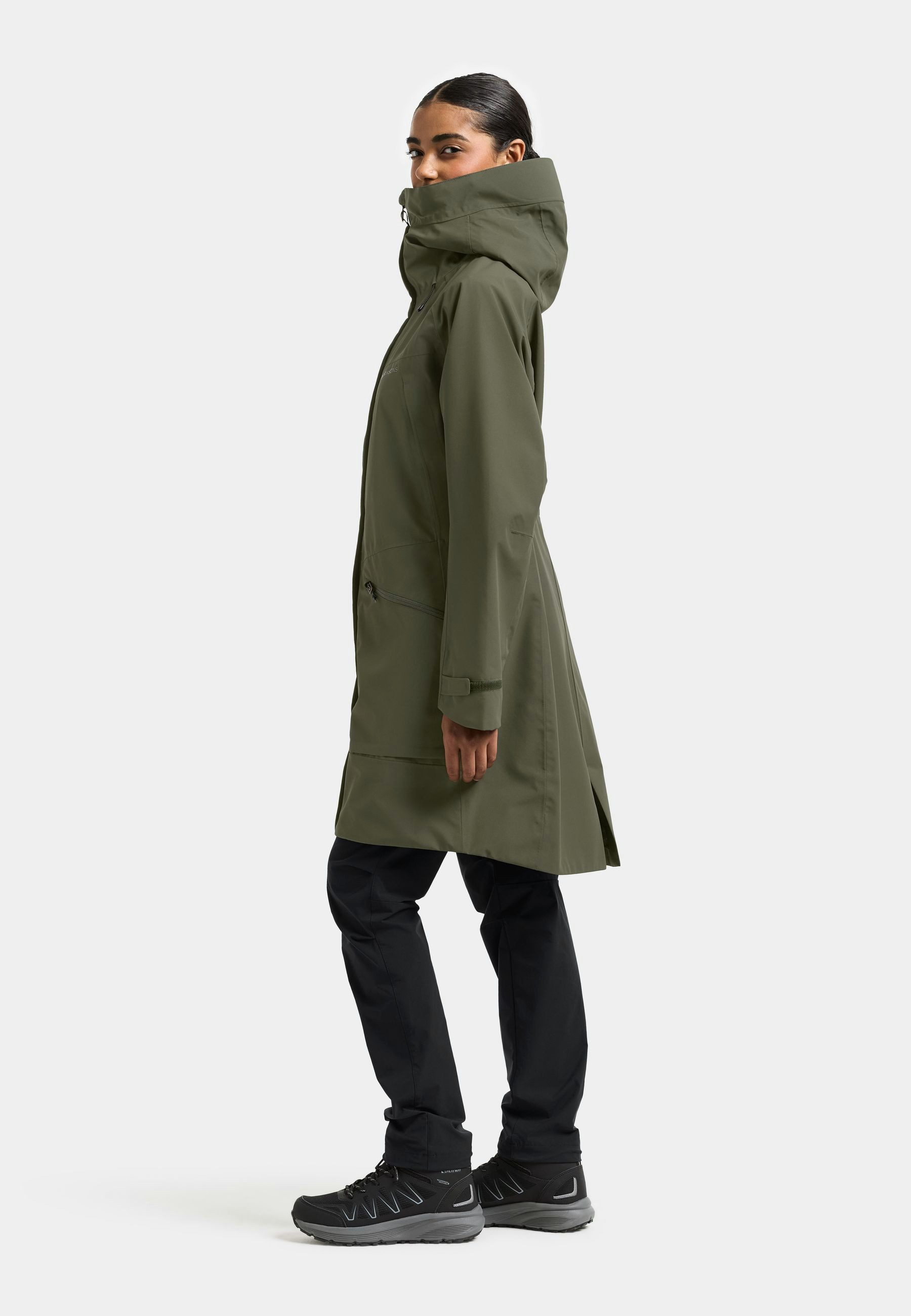 Didriksons Parka Damen Übergangsjacke Mantel Wasserdicht ILMA mit Kapuze mit Taschen