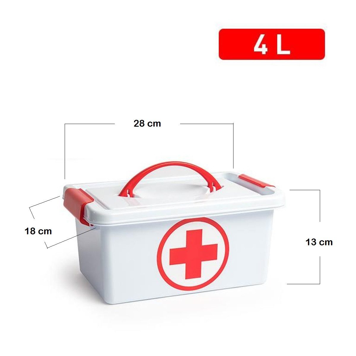 Sanixa Aufbewahrungsbox Medizinbox Weiß 4 Liter Kunststoff Klickverschluss günstig online kaufen