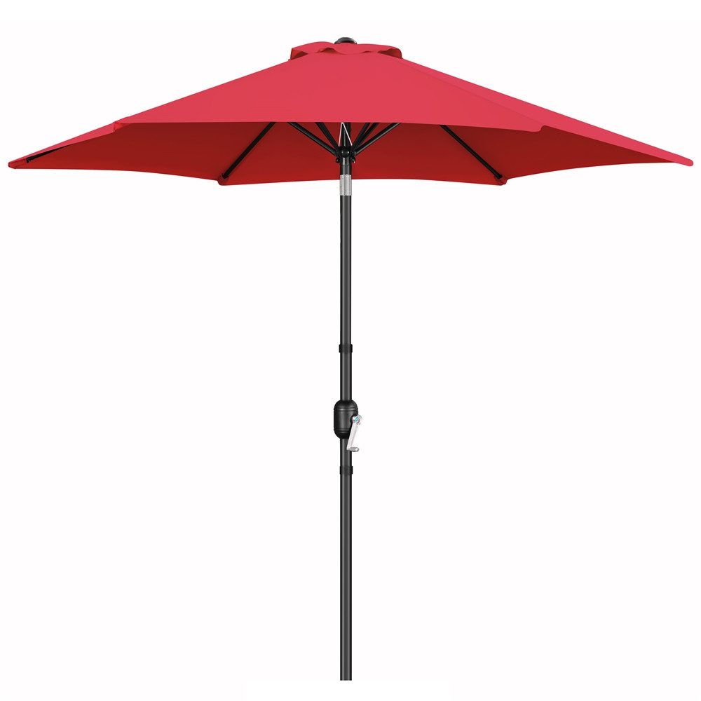 Yaheetech Sonnenschirm Φ 226/269/294 cm, Garten- und Marktschirm mit 6 Metallstreben für Balkon/Terrasse/Garten