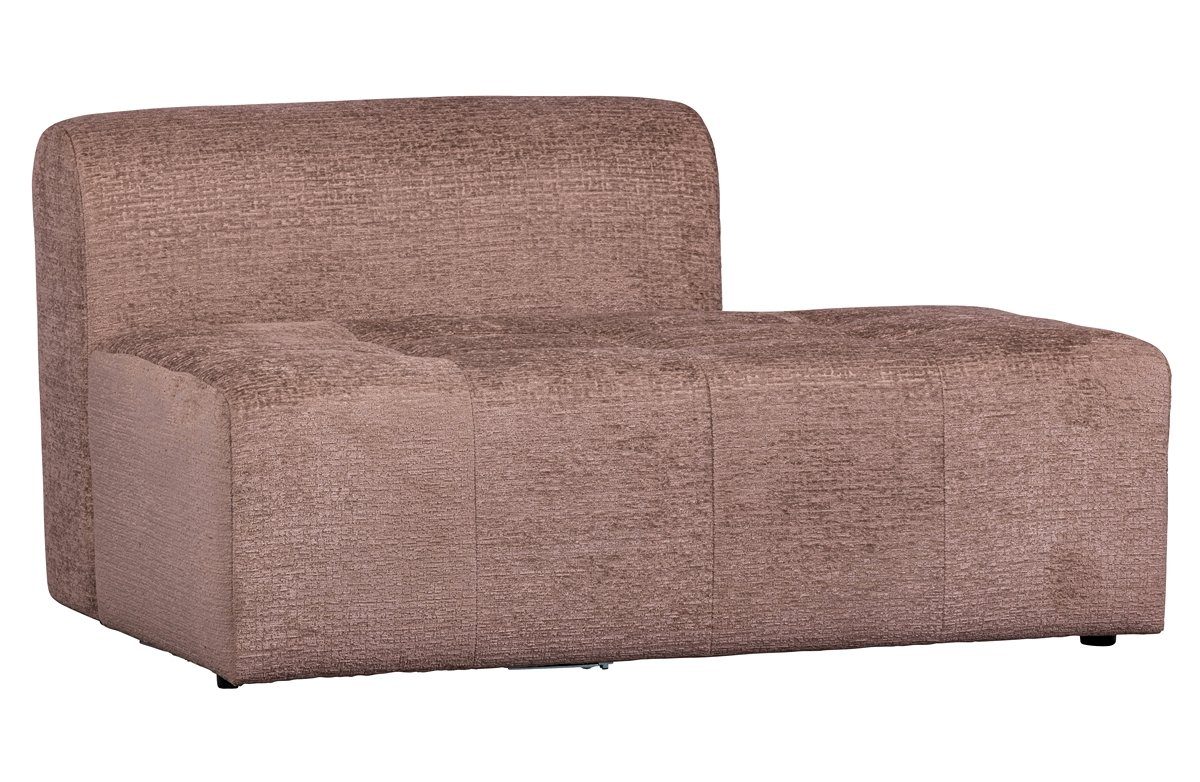 BePureHome Rücken - Li freistellbar Samt El Struktur Abschl. Caleidoscoop Sofaelement Blush,