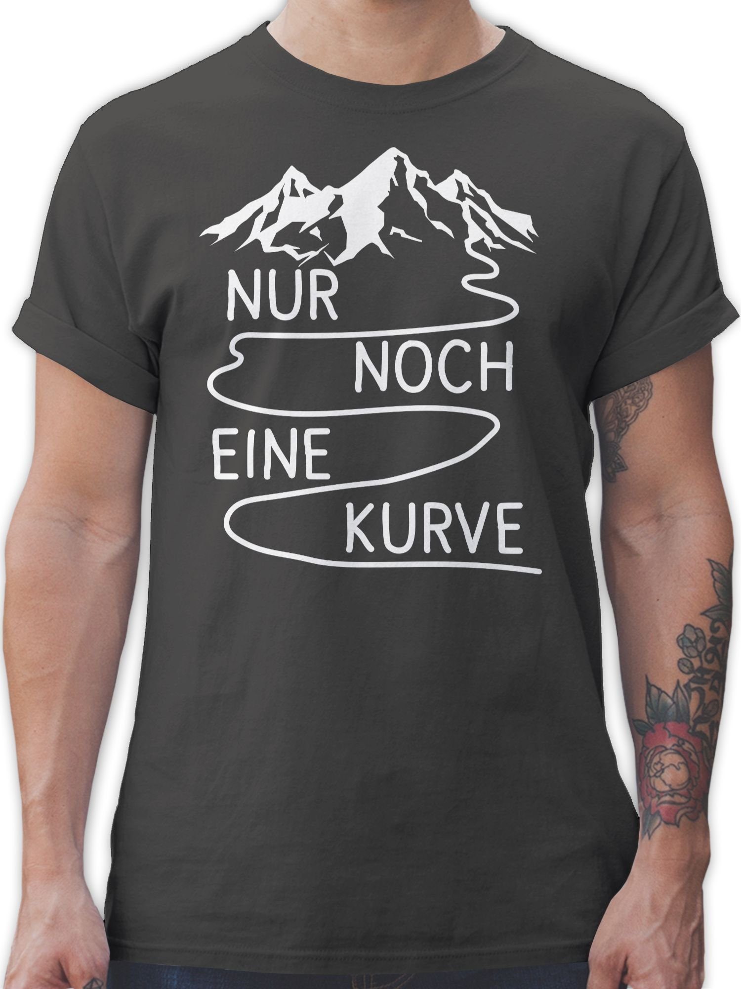 eine T-Shirt Nur Dunkelgrau Shirtracer noch Kurve 03 Wandern