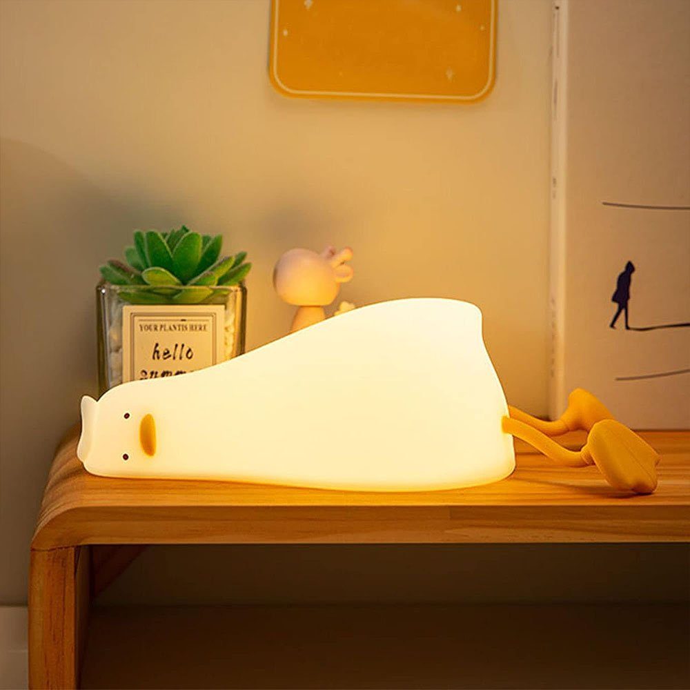 MOUTEN LED Schreibtischlampe Enten-Nachtlicht, niedliche Kinderzimmer-Silikon-Tierlampe