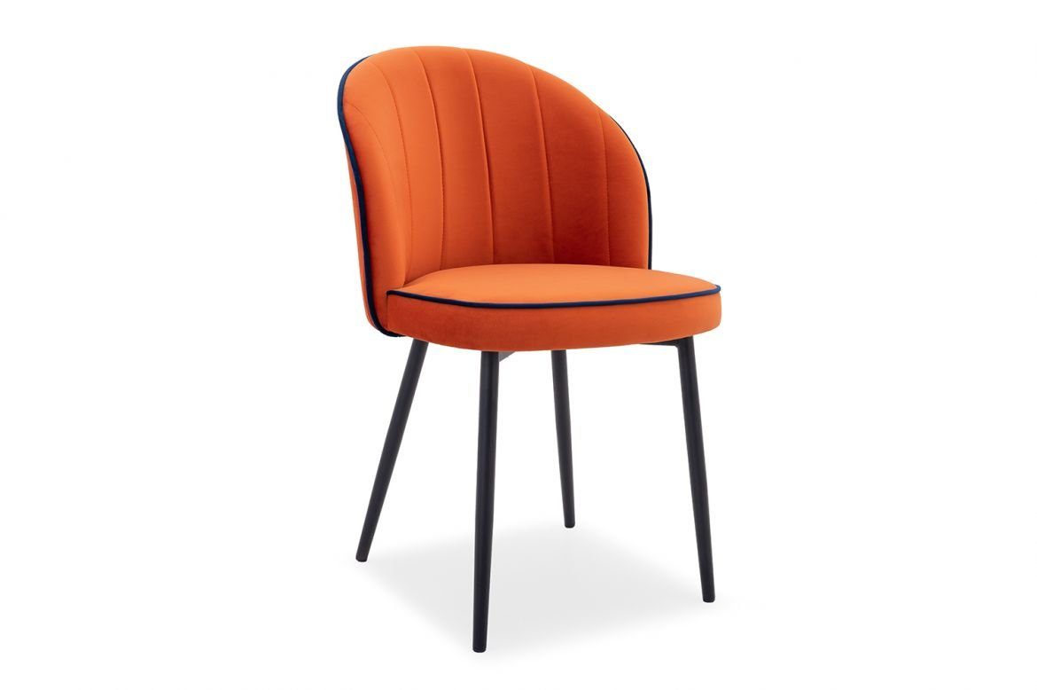 JVmoebel Stuhl, Sessel Stühl Luxus Design Polsterstuhl Stühle Esszimmerstuhl Bürostuhl Modern Orange
