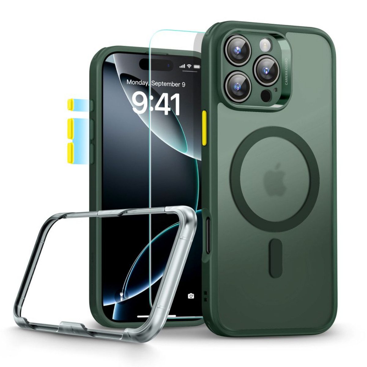 ESR Handyhülle Classic Pro Set mit Magnetfunktion Kompatibel mit iPhone 16 Pro Max 6,9, Integrierte Magnetfunktion für stabiles Laden und sicheren Halt