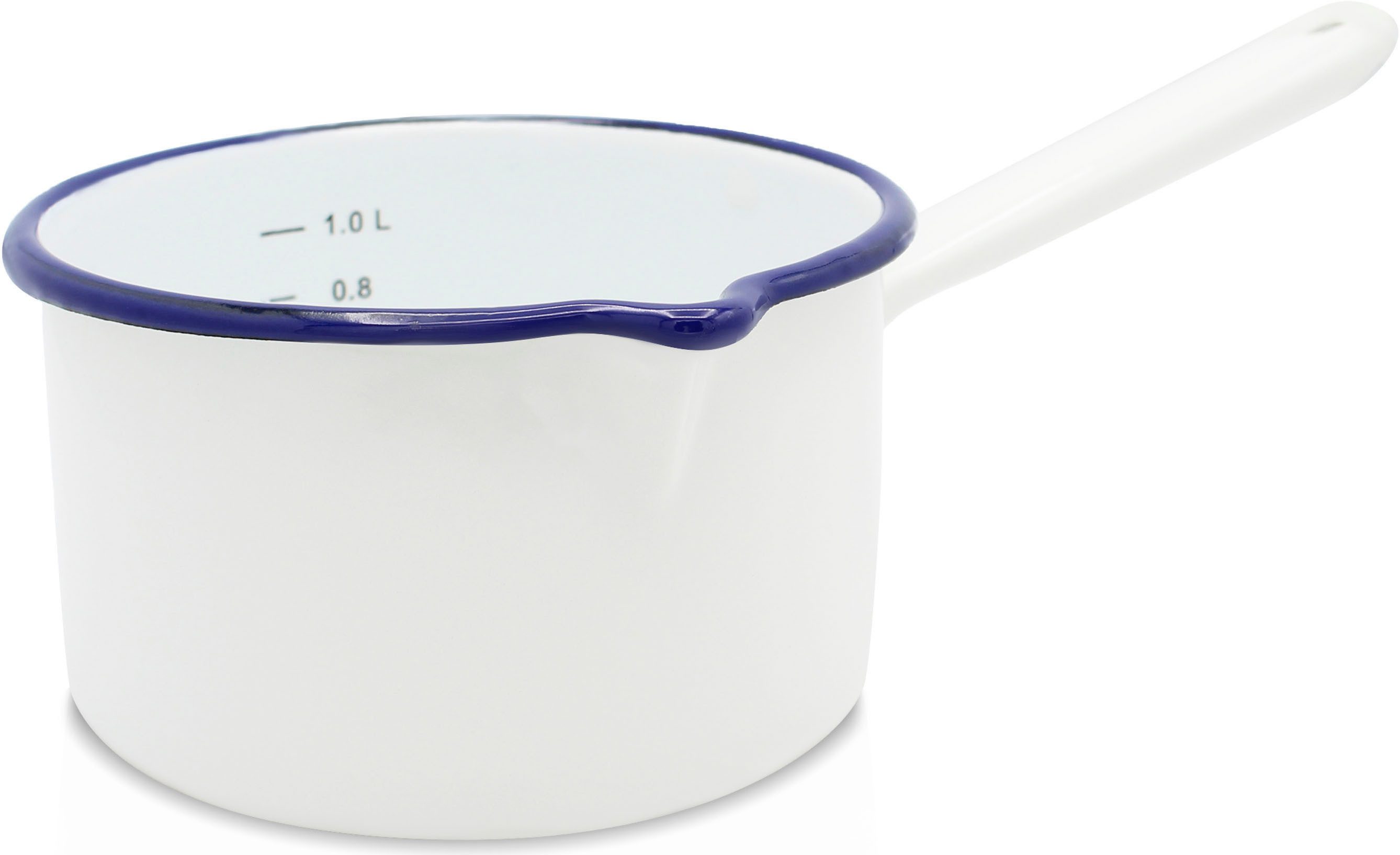 Krüger Kasserolle Husum, Emaille (1-tlg), für Induktions-Kochfelder geeignet, Ø 16 cm